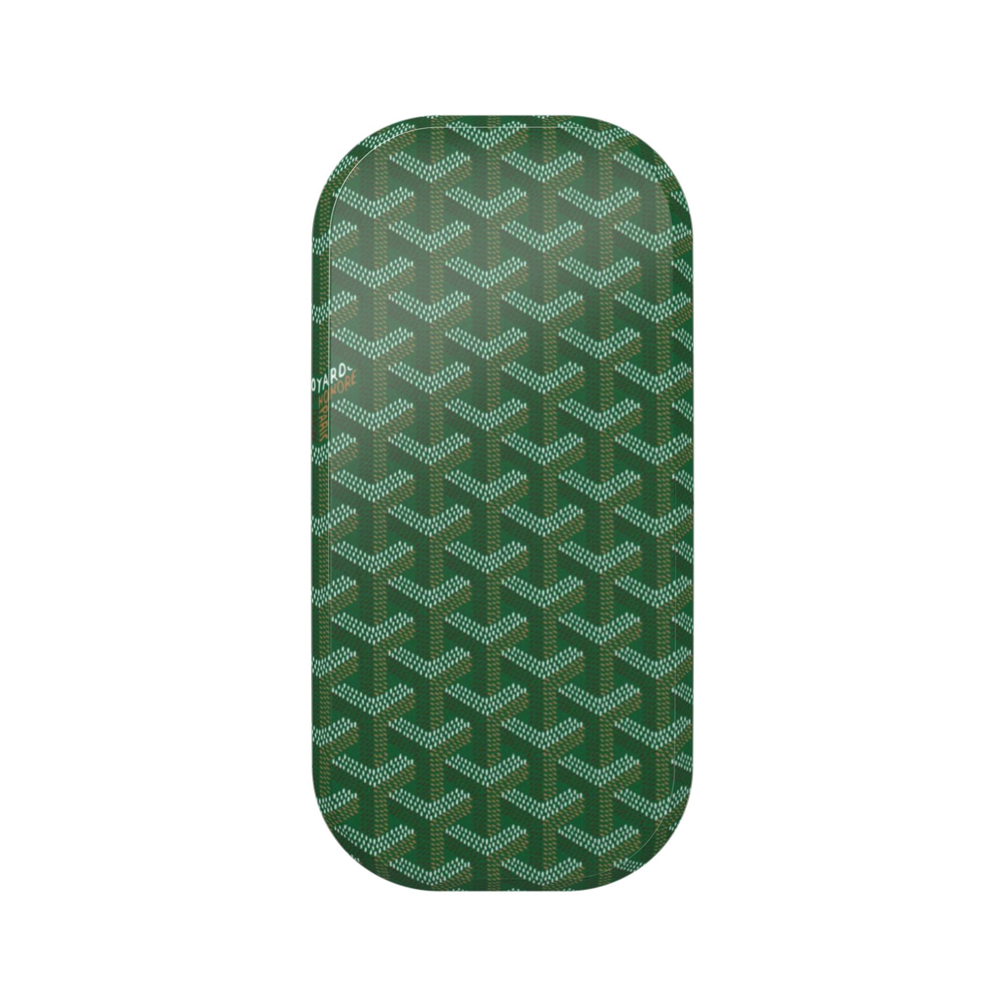 Goyard green patterned phone grip, Click handsfree case accessory