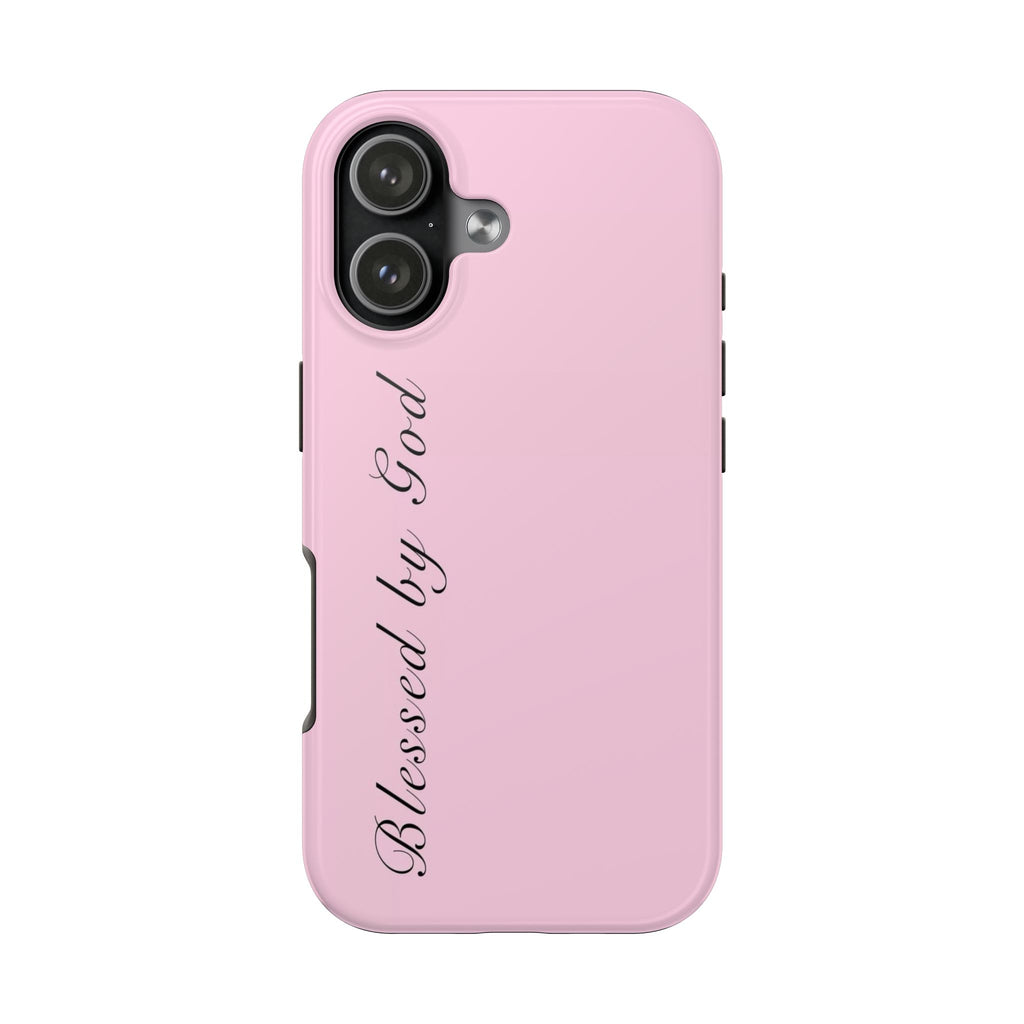 PINK BLESSED BY GOD PHONE CASE
