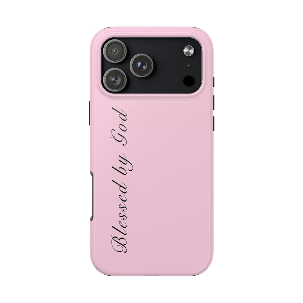 PINK BLESSED BY GOD PHONE CASE
