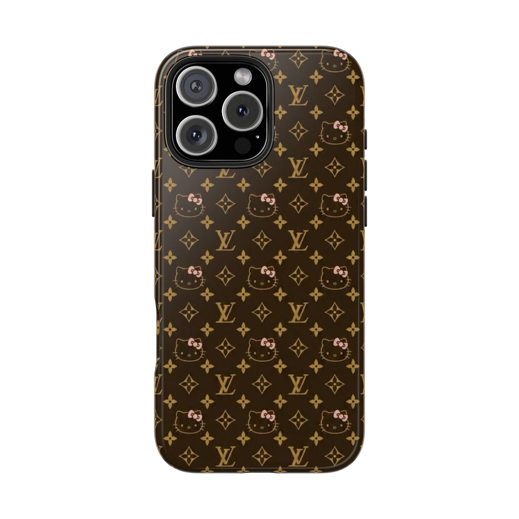BROWN LV KITTY PHONE CASE