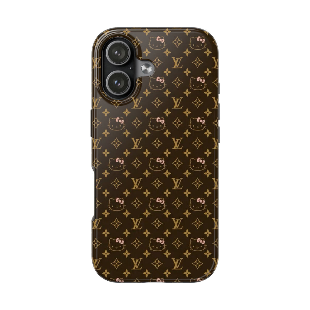 BROWN LV KITTY PHONE CASE