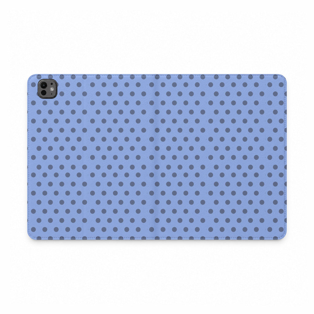 BUBBLE BLUE POLKA DOTS IPAD TABLET FOLIO CASE