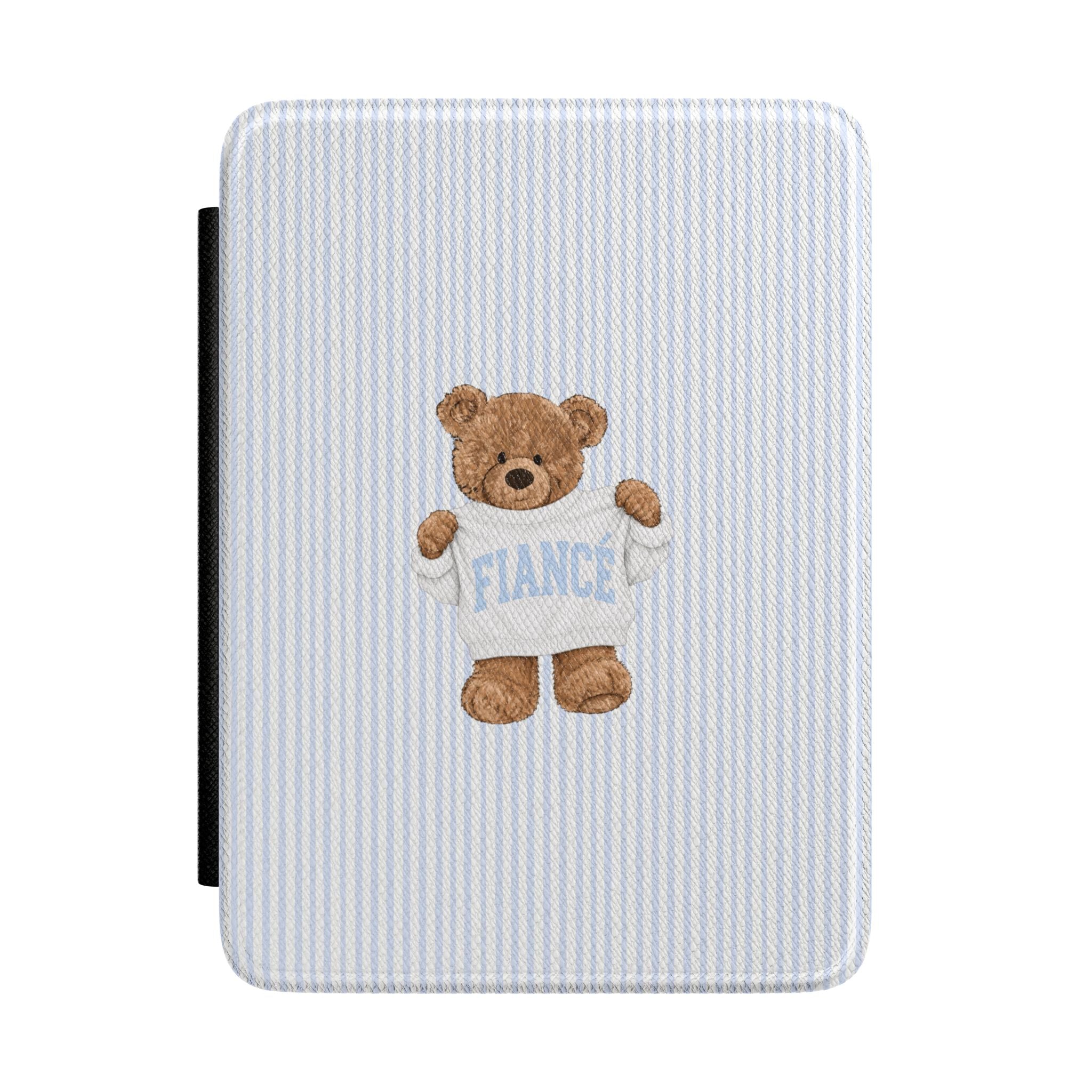 PERSONALIZED VARSITY SWEATER BLUE STRIPES FIANCE CUSTOM NAME KINDLE CASE HARDCOVER