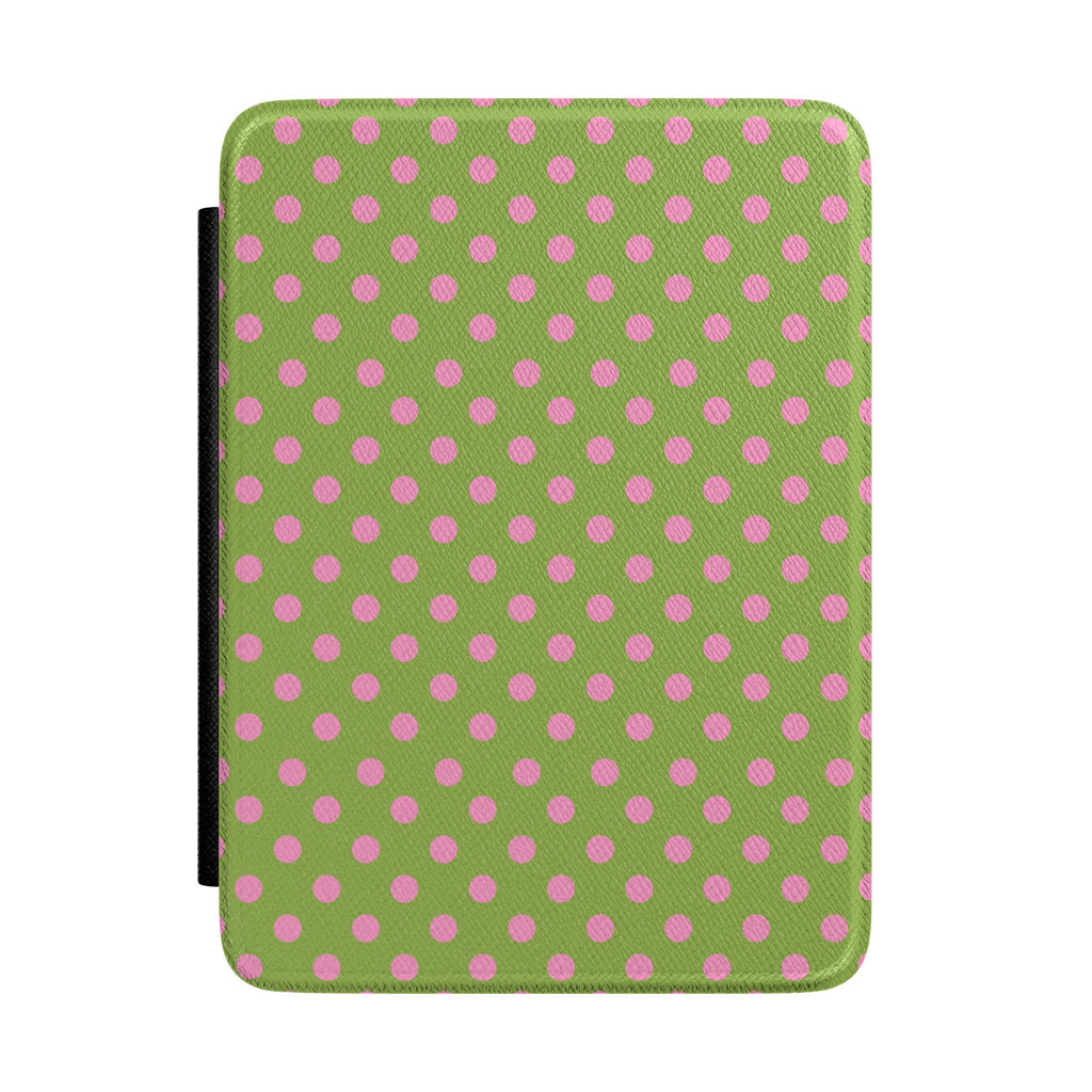 STRAWBERRY MATCHA POLKA DOTS KINDLE CASE HARDCOVER