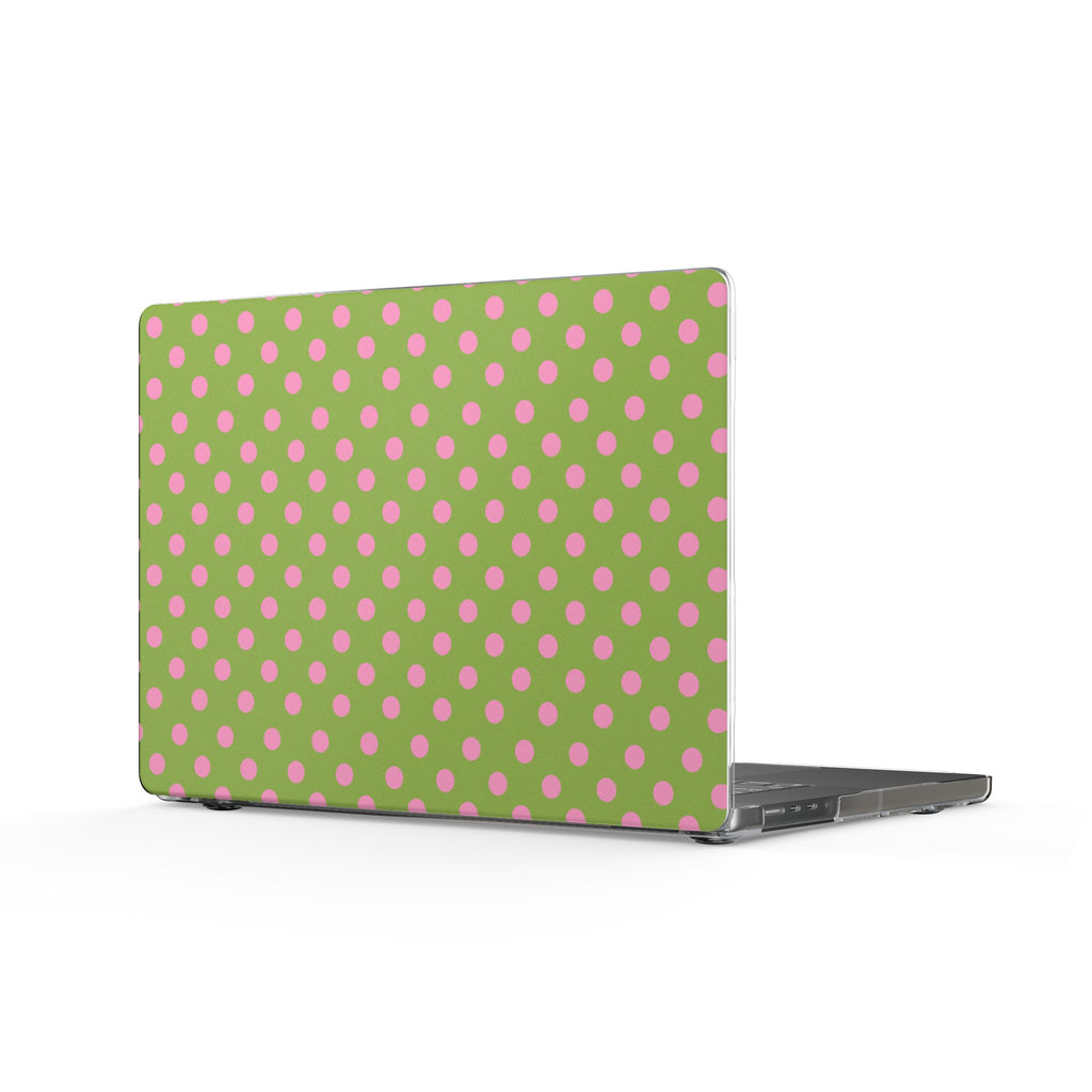 STRAWBERRY MATCHA POLKA DOTS HARD SHELL MACBOOK COVERS