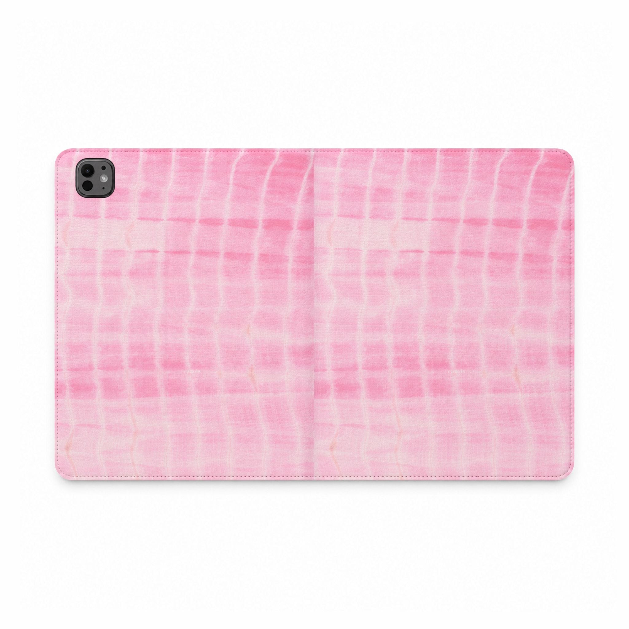 BABY PINK SHIBORI TIE-DYE IPAD TABLET FOLIO CASE