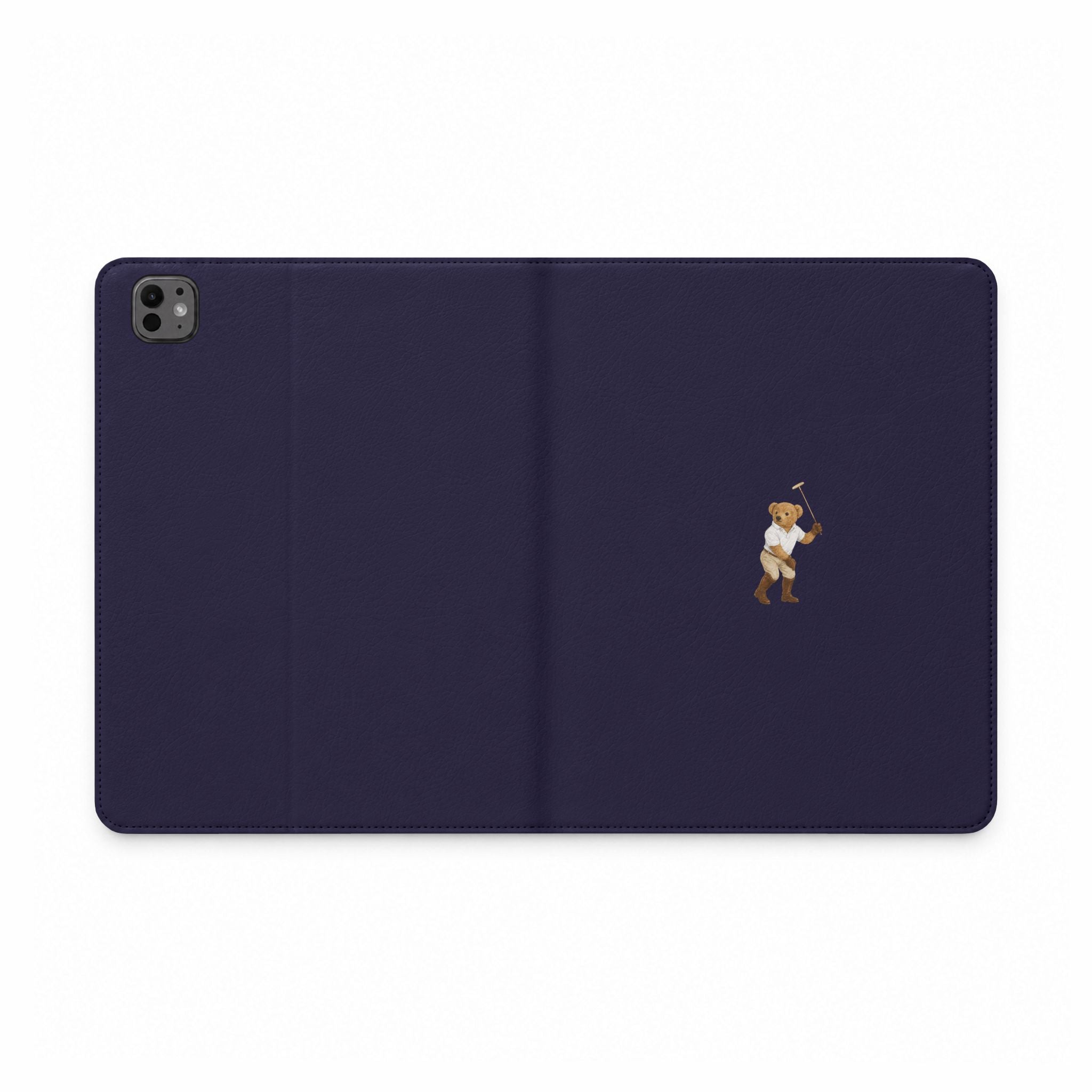 NAVY BLUE BEAUMONT TEDDY BEAR IPAD TABLET FOLIO CASE