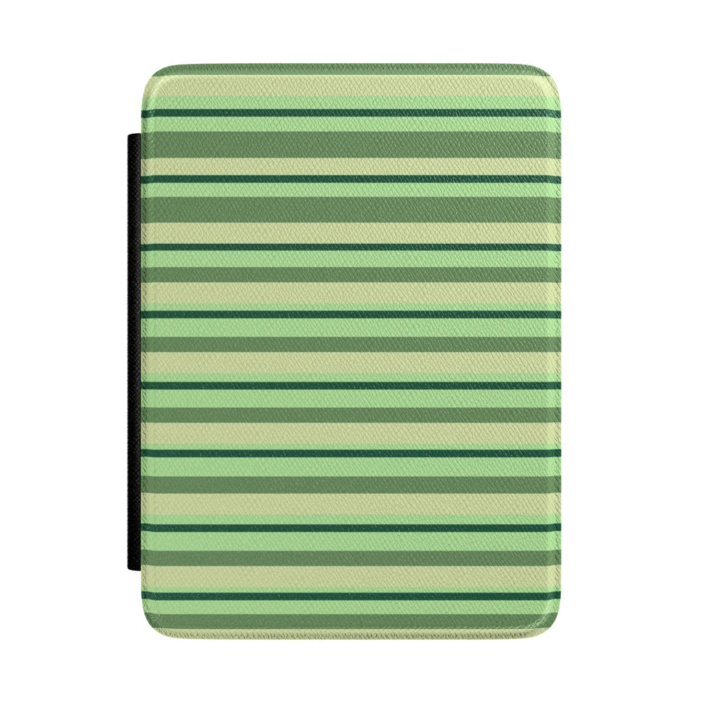 AVOCADO GREEN STRIPES KINDLE CASE HARDCOVER