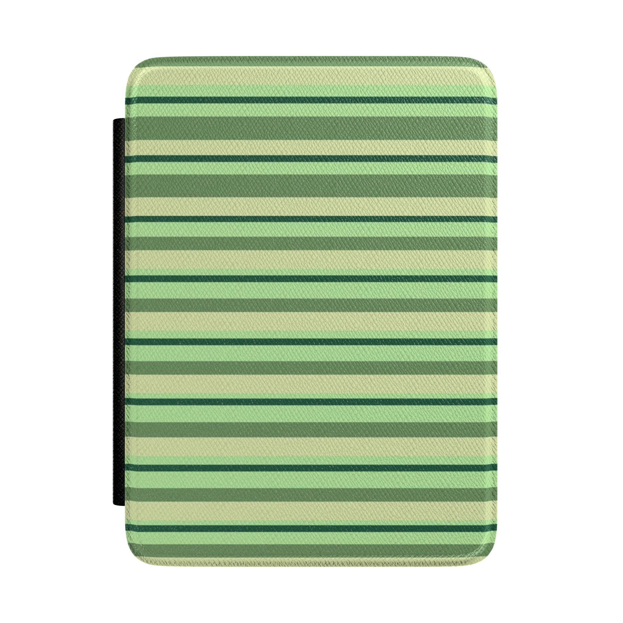 AVOCADO GREEN STRIPES KINDLE CASE HARDCOVER