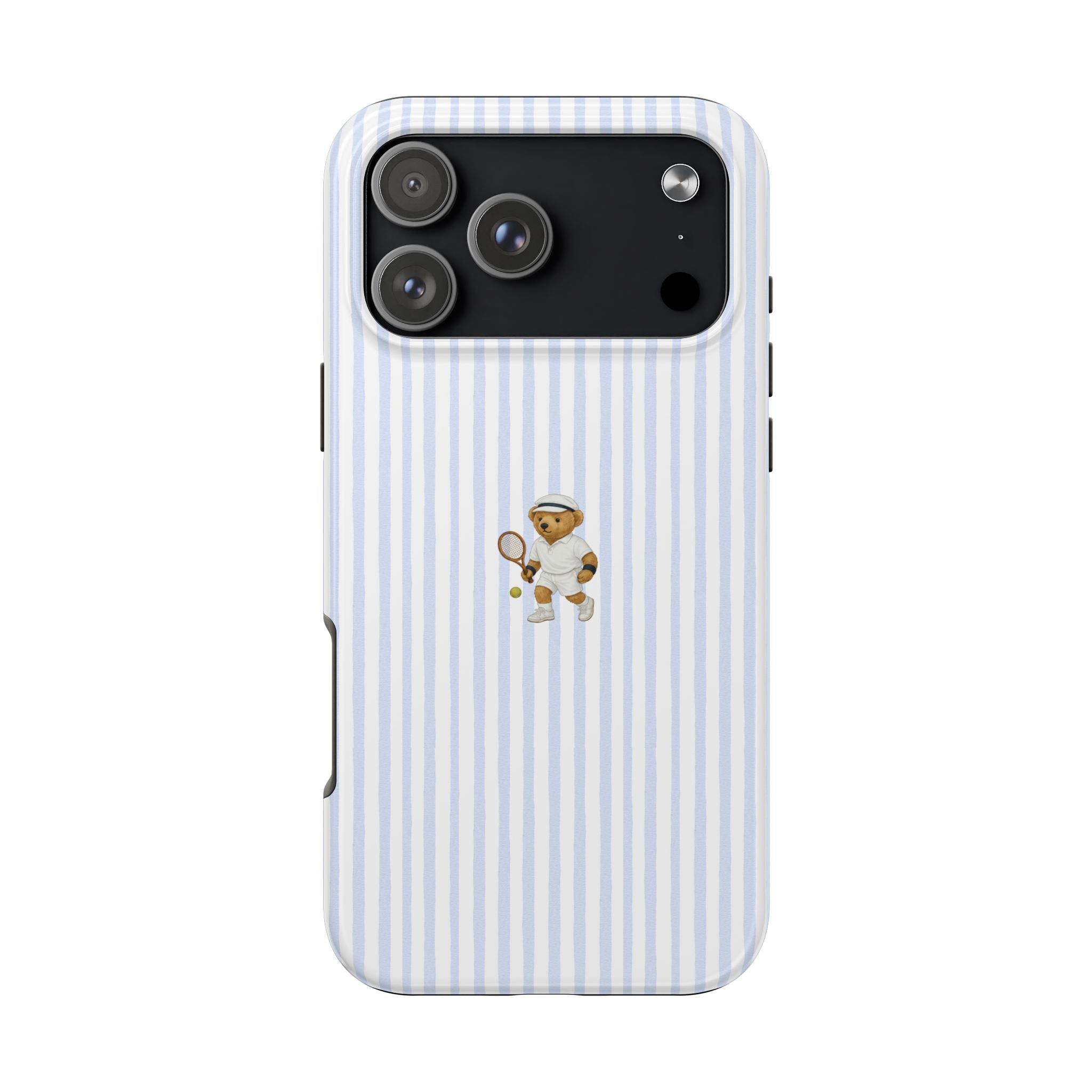 BLUE STRIPES TENNIS TEDDY BEAR PHONE CASE
