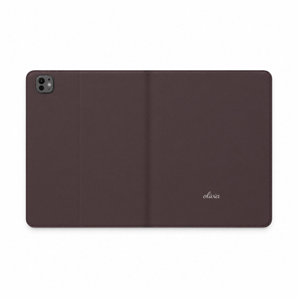 PERSONALIZED VARSITY PLUM CUSTOM NAME IPAD TABLET FOLIO CASE