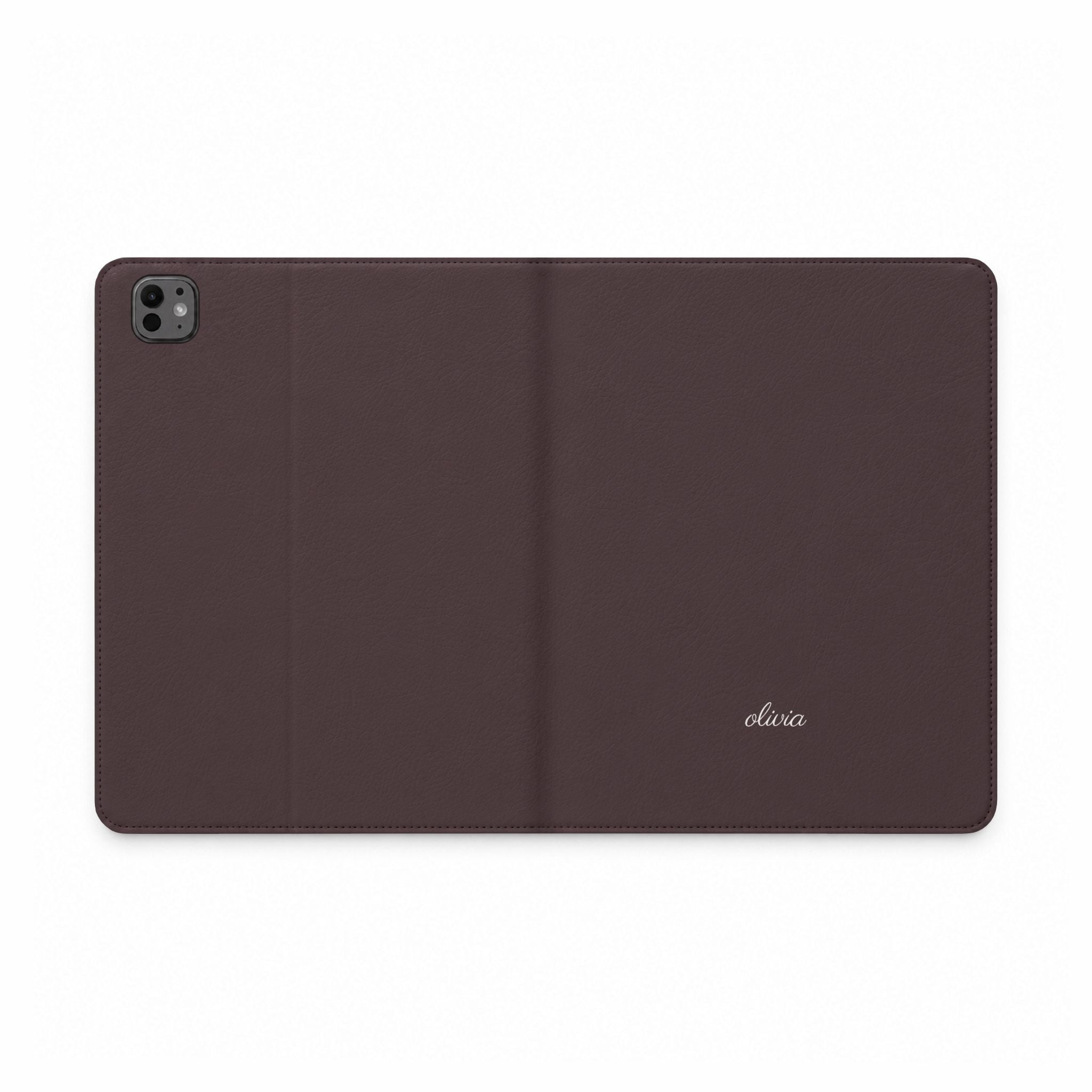 PERSONALIZED VARSITY PLUM CUSTOM NAME IPAD TABLET FOLIO CASE