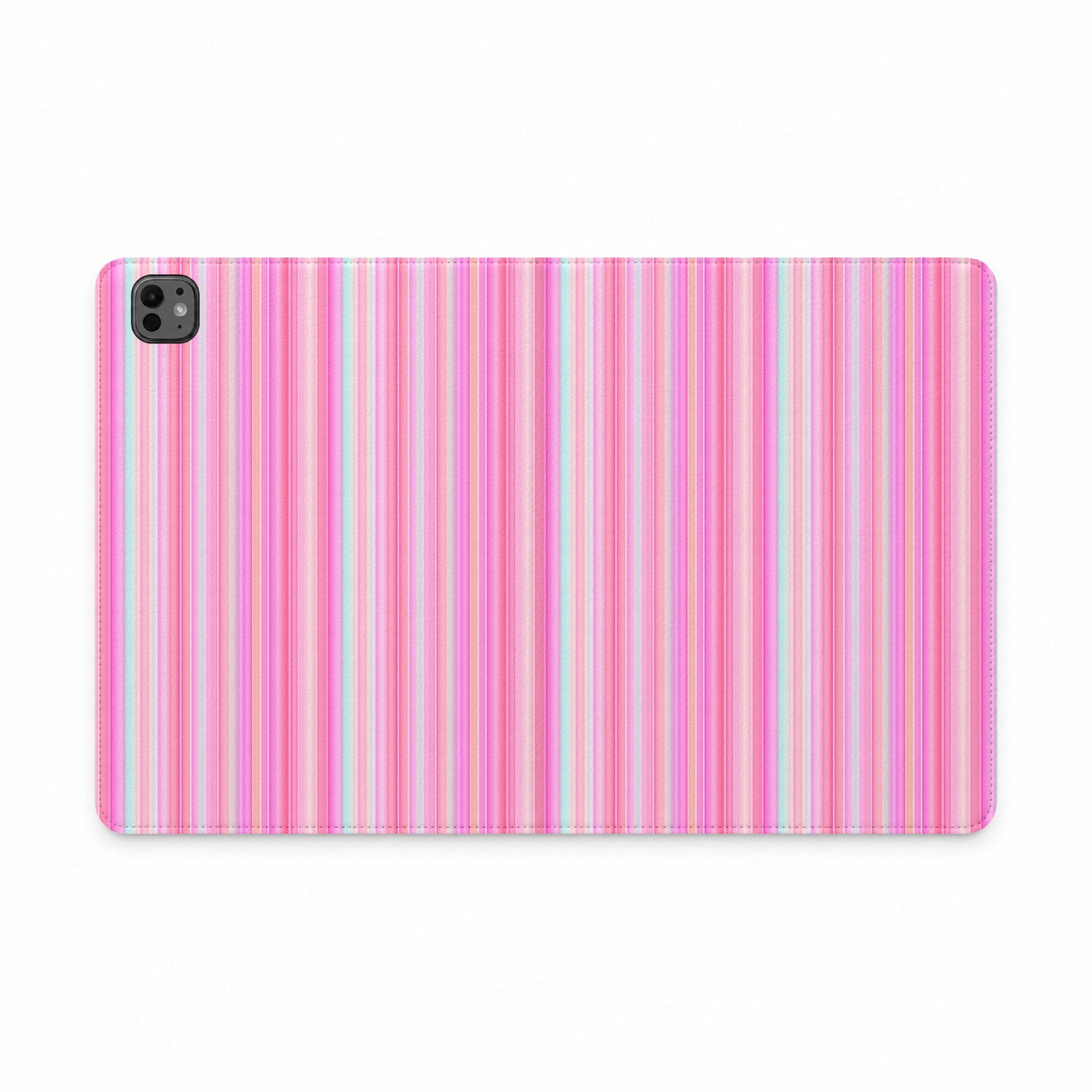 LAS VEGAS PINK STRIPES IPAD TABLET FOLIO CASE