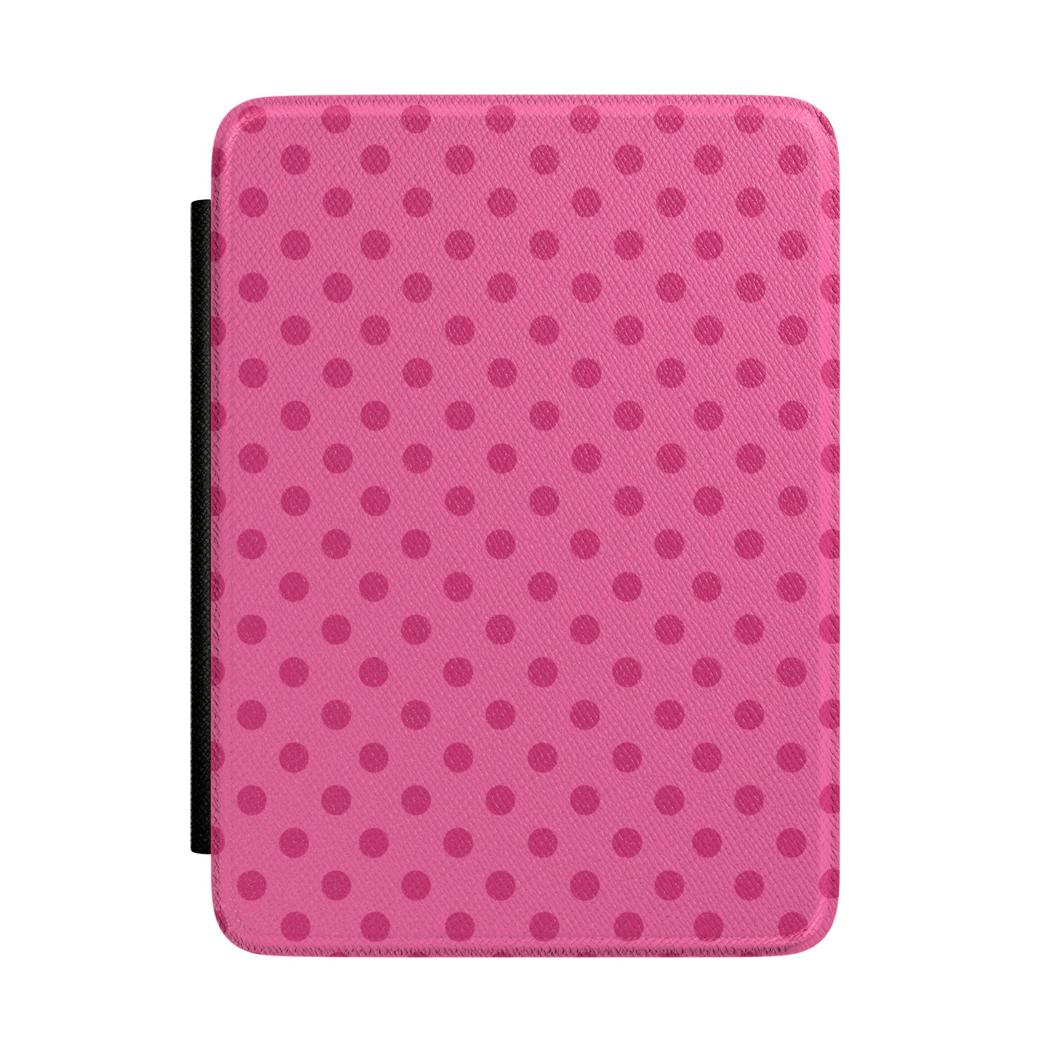BUBBLEGUM PINK POLKA DOTS KINDLE CASE HARDCOVER