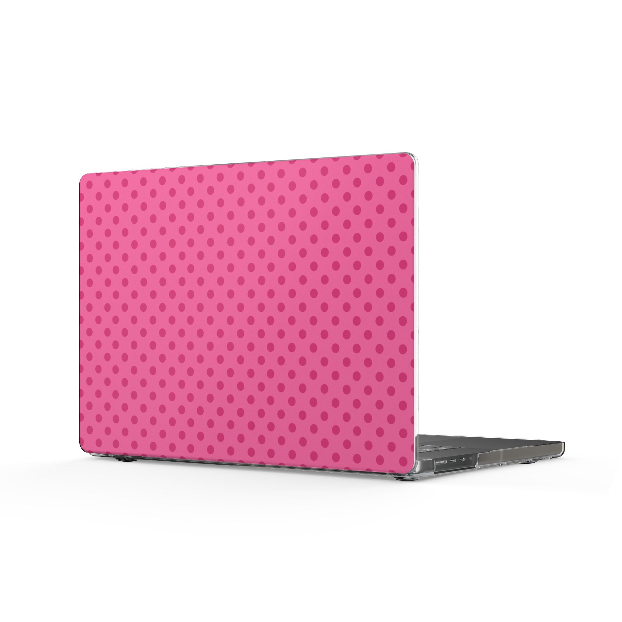 BUBBLEGUM PINK POLKA DOTS HARD SHELL MACBOOK COVERS