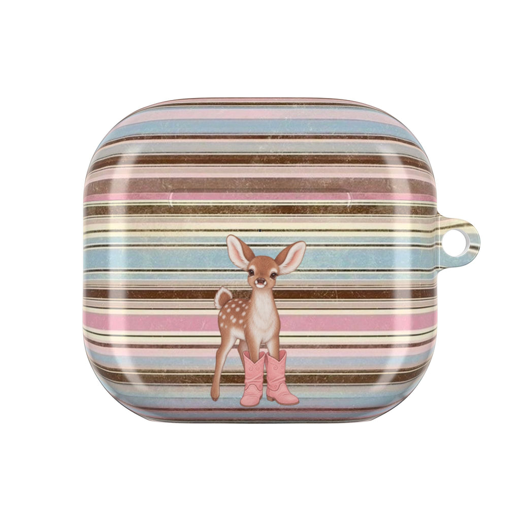 BROWN STRIPES COWBOY BOOTS DEER AIRPOD CASE