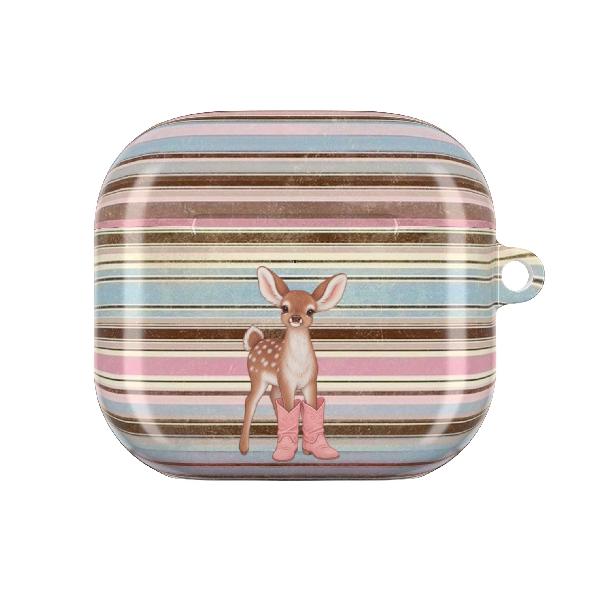 BROWN STRIPES COWBOY BOOTS DEER AIRPOD CASE