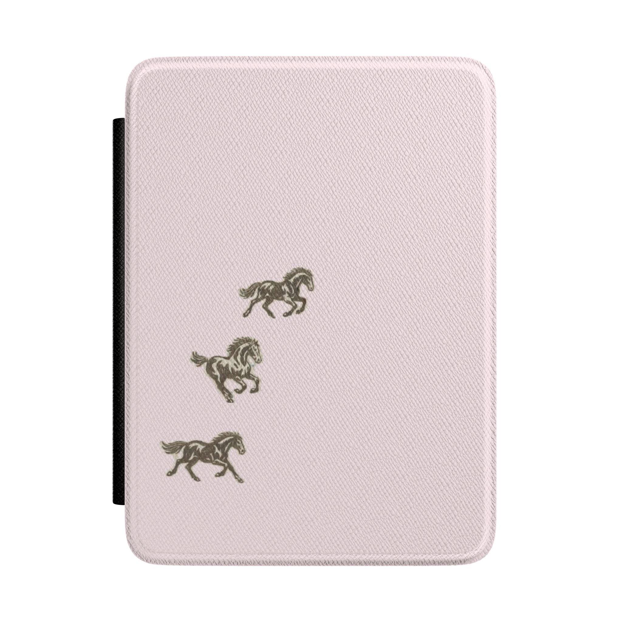 PINK MINI WESTERN RODEO HORSES KINDLE CASE HARDCOVER