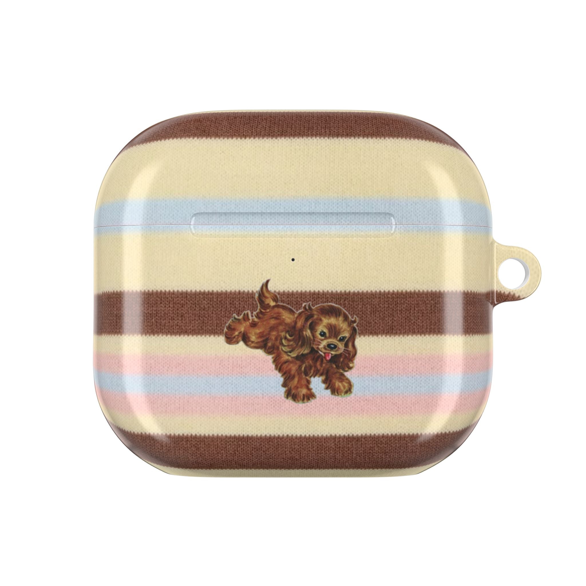 BUTTERSCOTCH STRIPES PARK AVENE PUPPY AIRPOD CASE