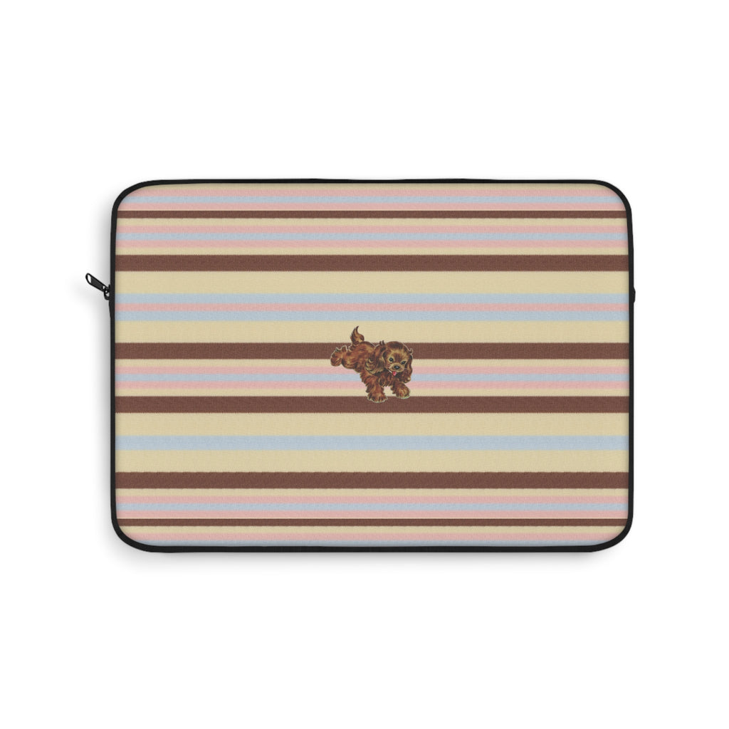 BUTTERSCOTCH STRIPES PARK AVENUE PUPPY KINDLE IPAD & LAPTOP SLEEVE