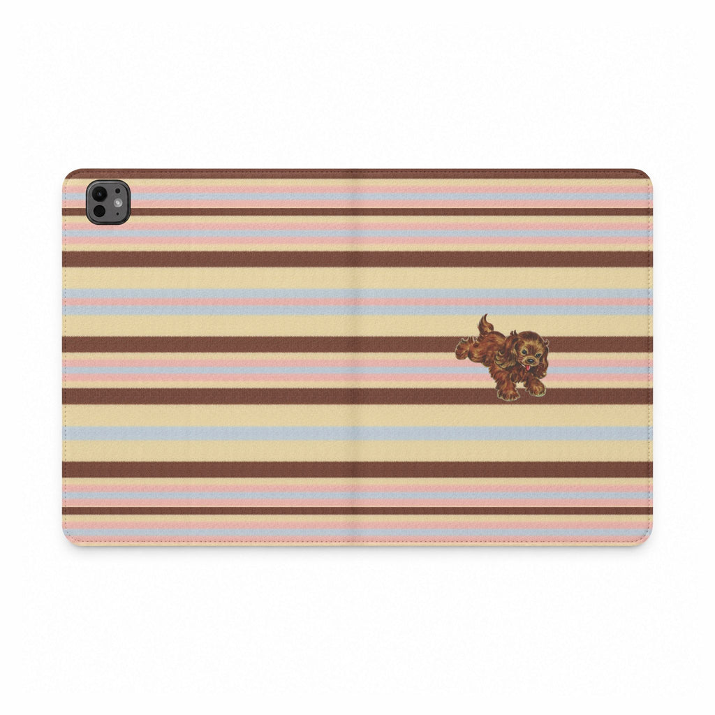 BUTTERSCOTCH STRIPES PARK AVENUE PUPPY IPAD TABLET FOLIO CASE