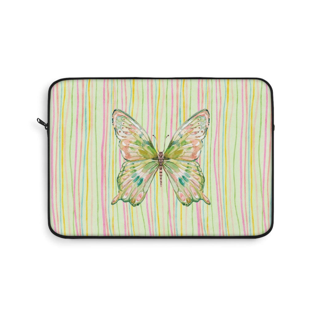 GREEN BUTTERFLY STRIPES KINDLE IPAD & LAPTOP SLEEVE