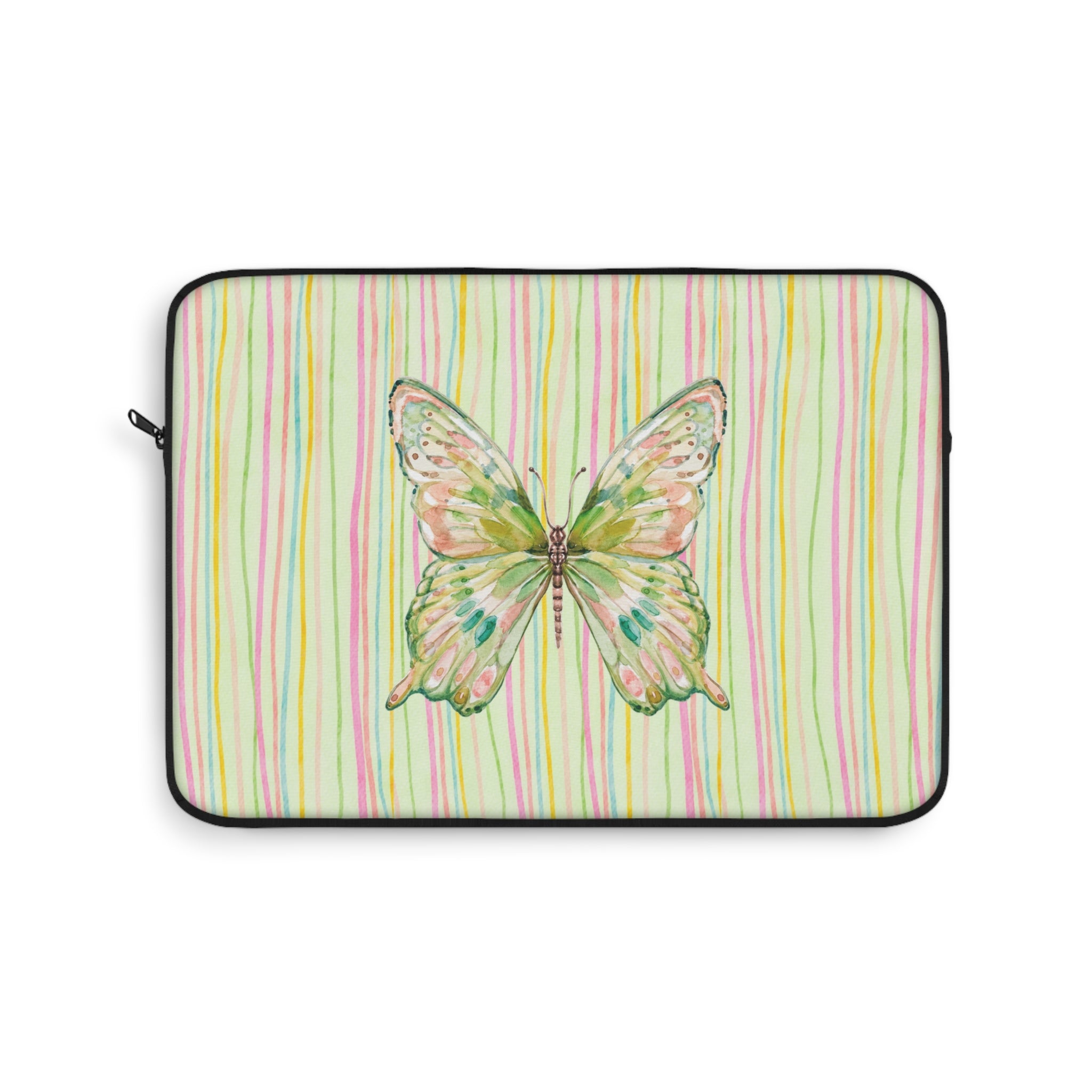 GREEN BUTTERFLY STRIPES KINDLE IPAD & LAPTOP SLEEVE