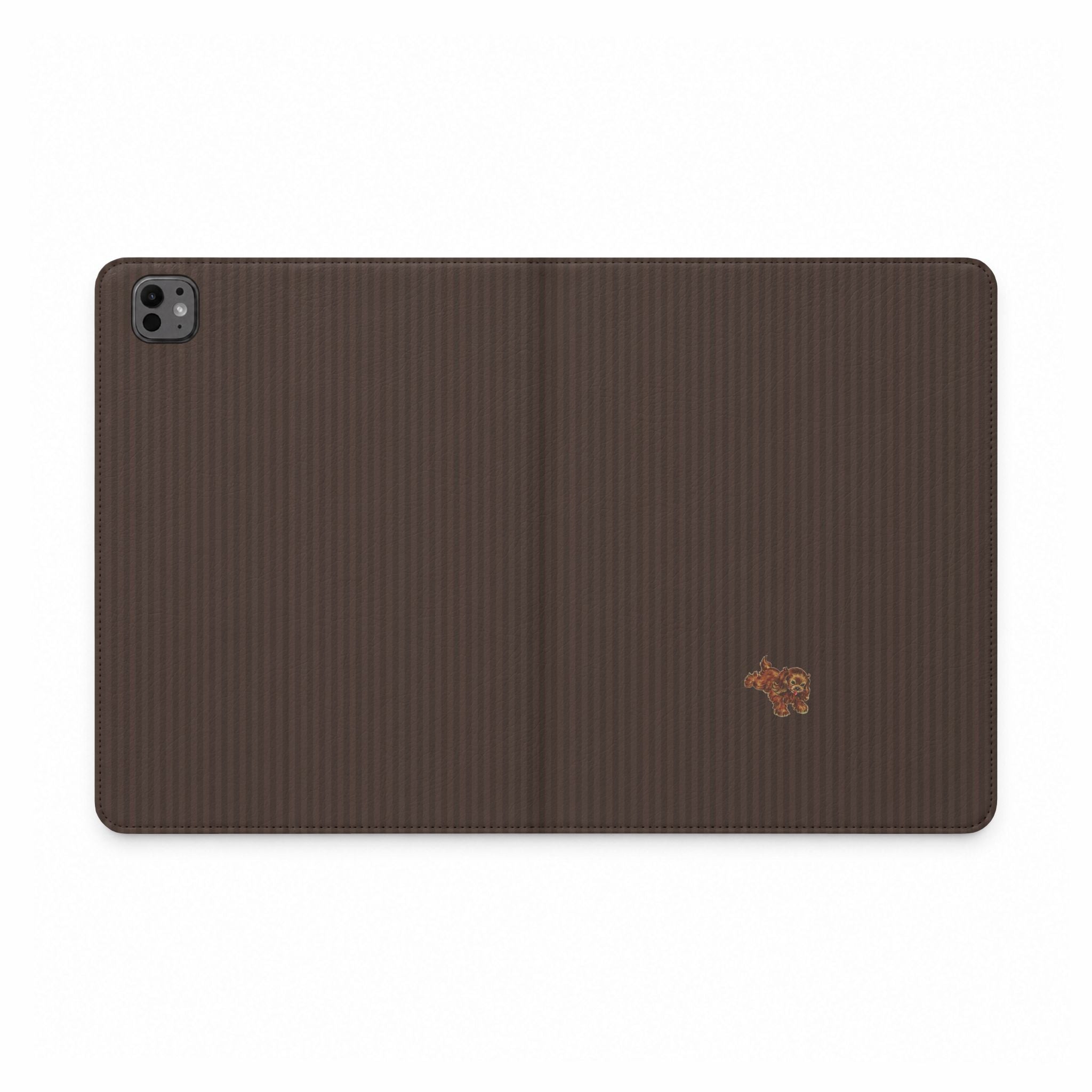 BROWN STRIPES PARK AVENUE PUPPY IPAD TABLET FOLIO CASE