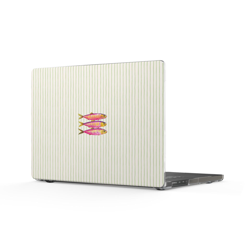 GREEN STRIPES PINK SARDINES MACBOOK COVERS