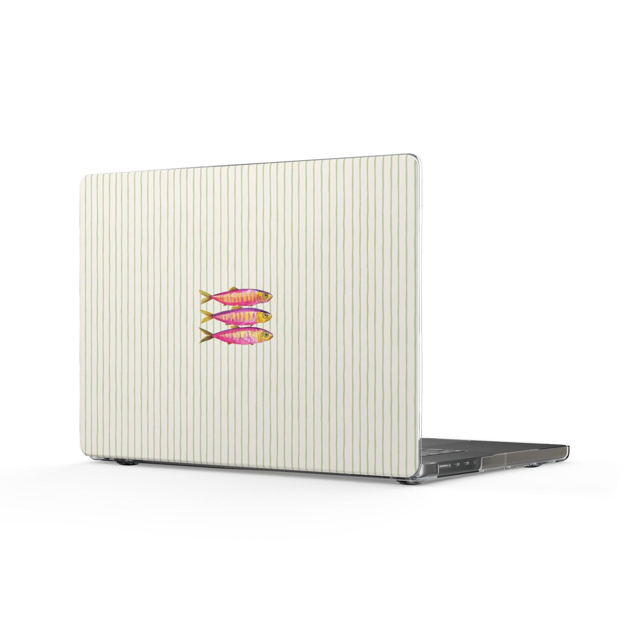 GREEN STRIPES PINK SARDINES MACBOOK COVERS