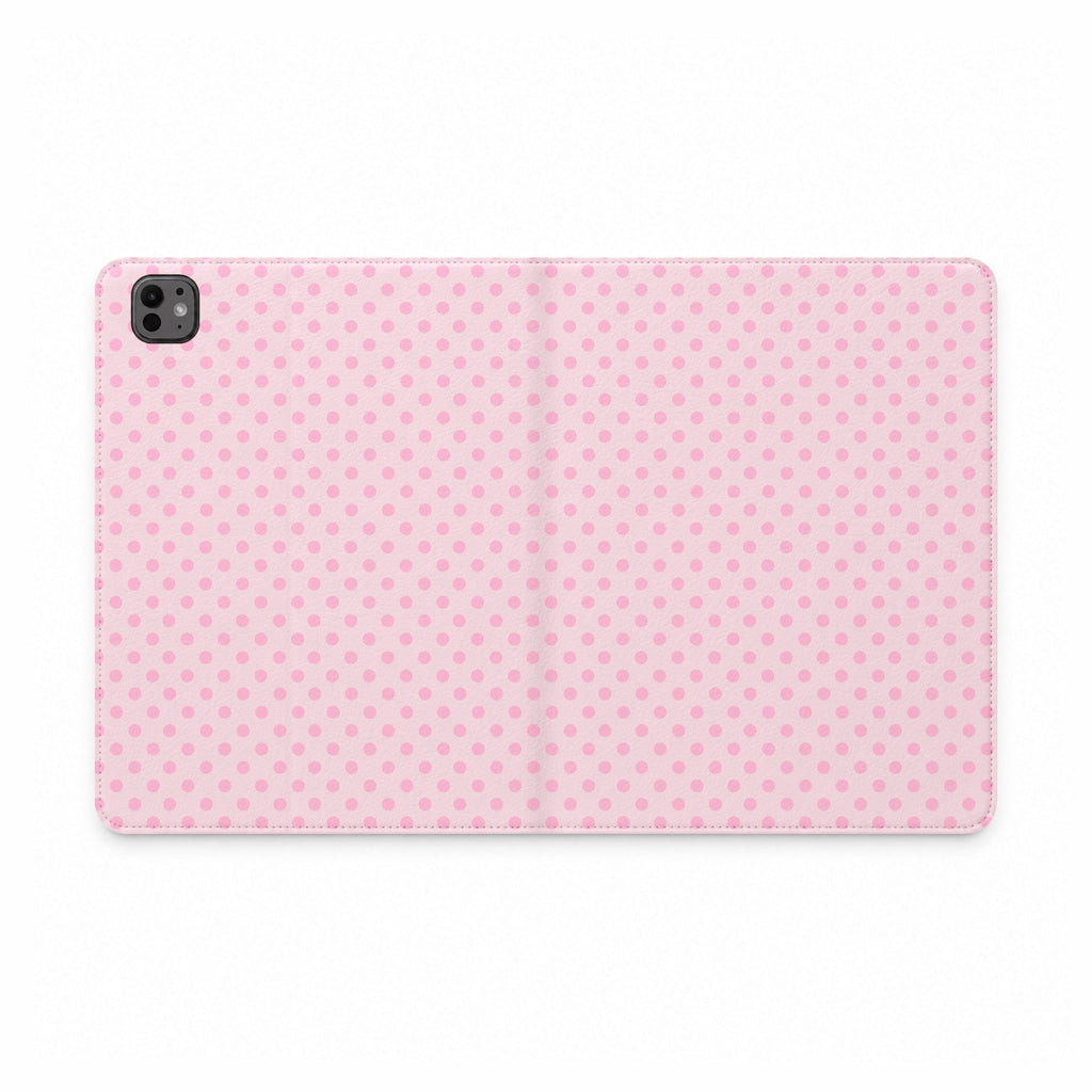 BABY PINK POLKA DOTS IPAD TABLET FOLIO CASE