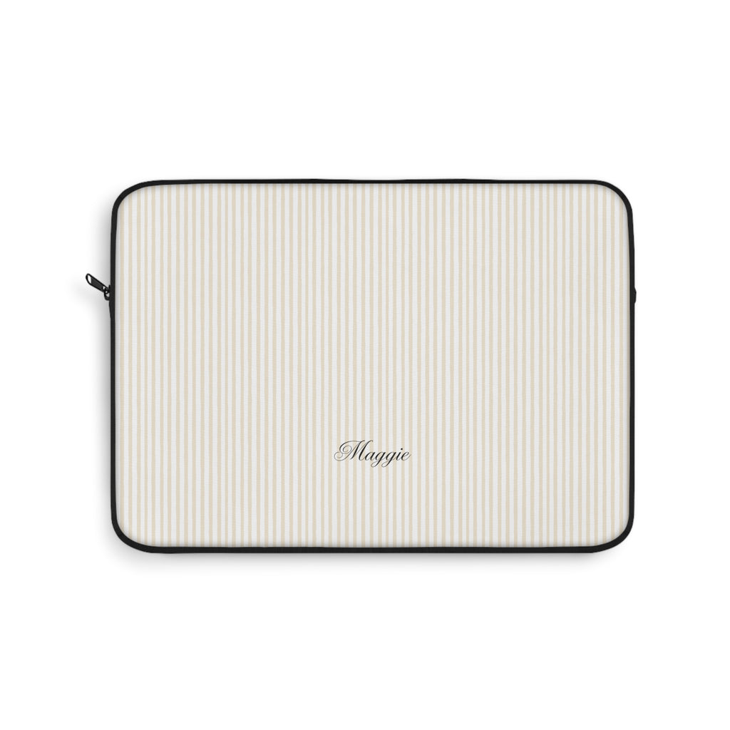 PERSONALIZED NAME CUSTOM BEIGE STRIPES KINDLE IPAD & LAPTOP SLEEVE