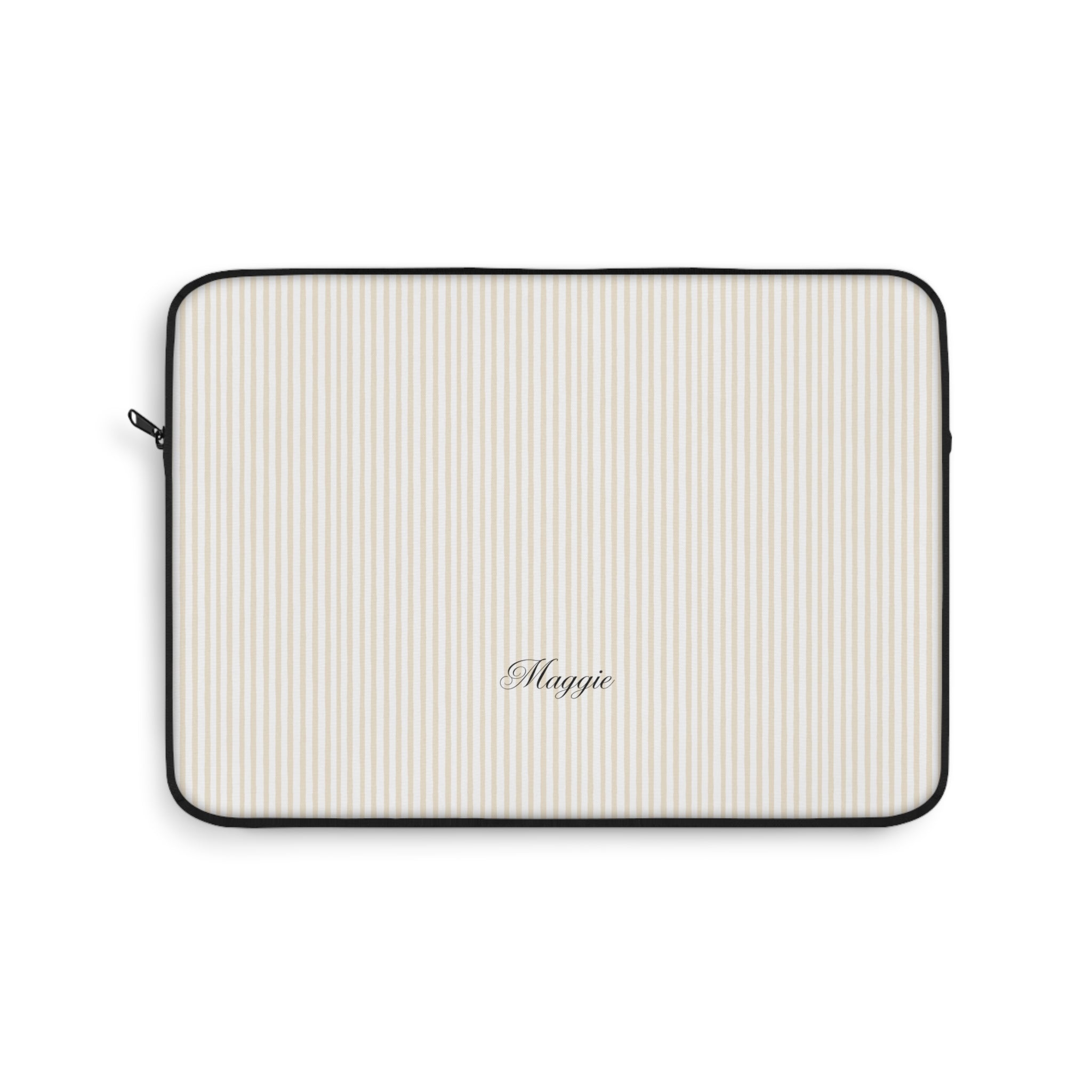 PERSONALIZED NAME CUSTOM BEIGE STRIPES KINDLE IPAD & LAPTOP SLEEVE