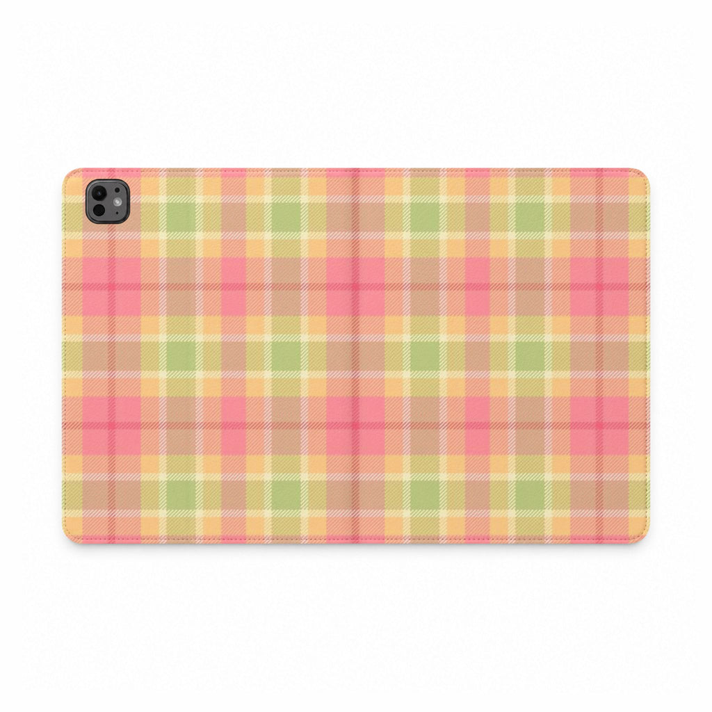 GUAVA PLAID IPAD TABLET FOLIO CASE