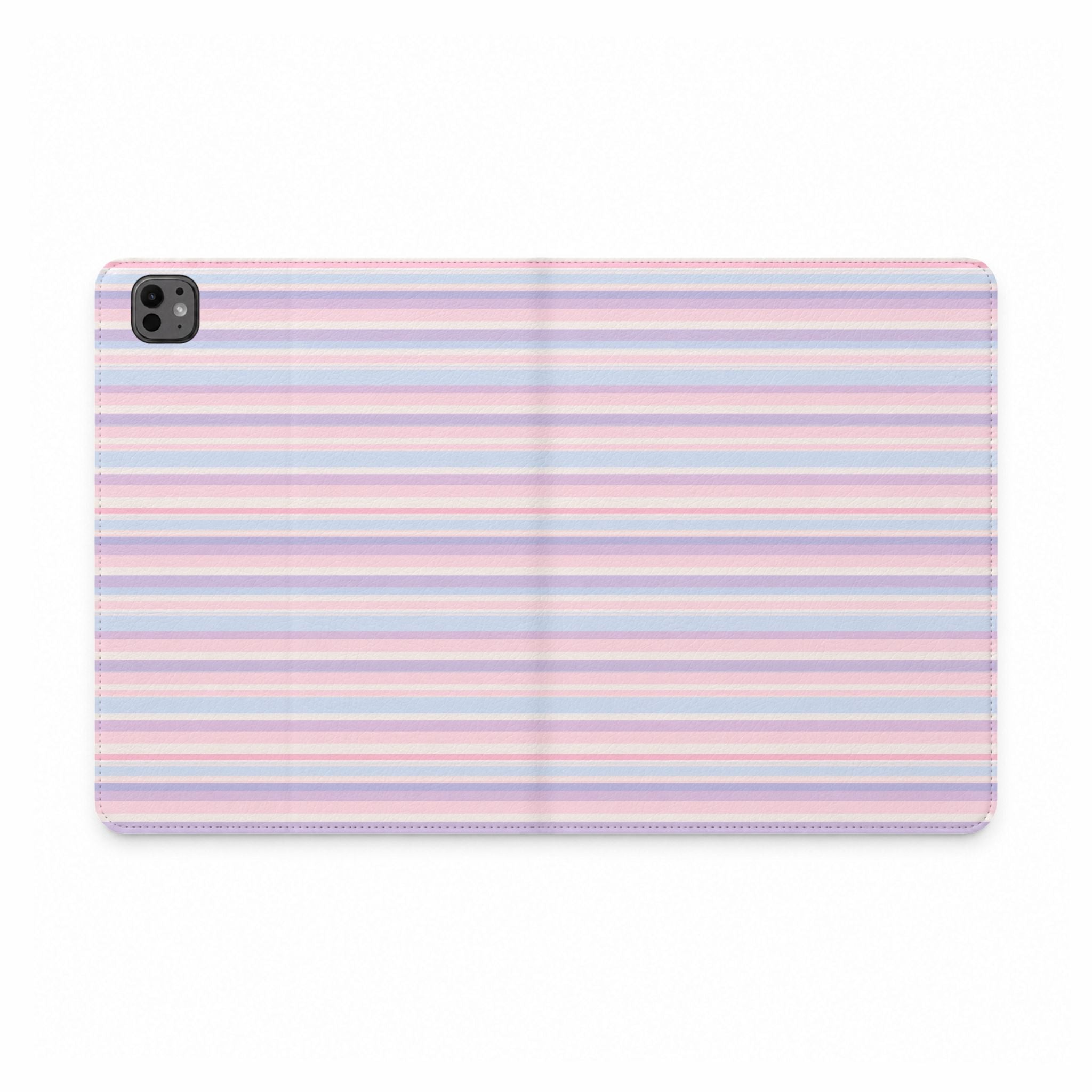 MILKSHAKE PINK STRIPES IPAD TABLET FOLIO CASE