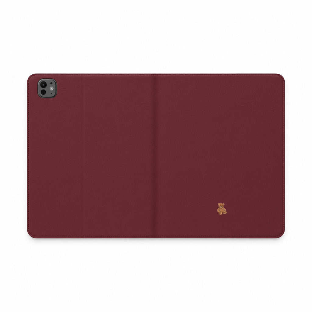 CHERRY RED MINI TEDDY BEAR IPAD TABLET FOLIO CASE