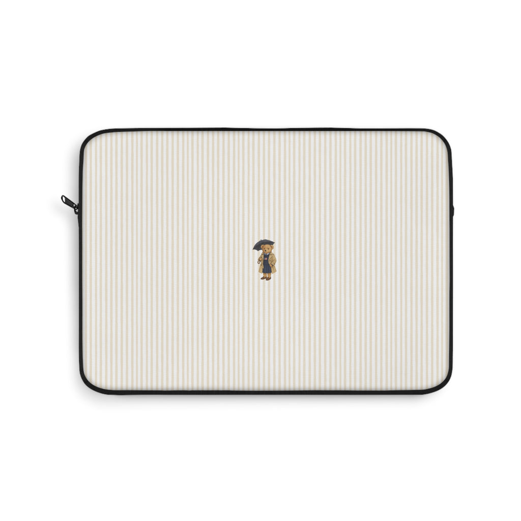 BEIGE STRIPES LONDON TEDDY BEAR KINDLE IPAD & LAPTOP SLEEVE