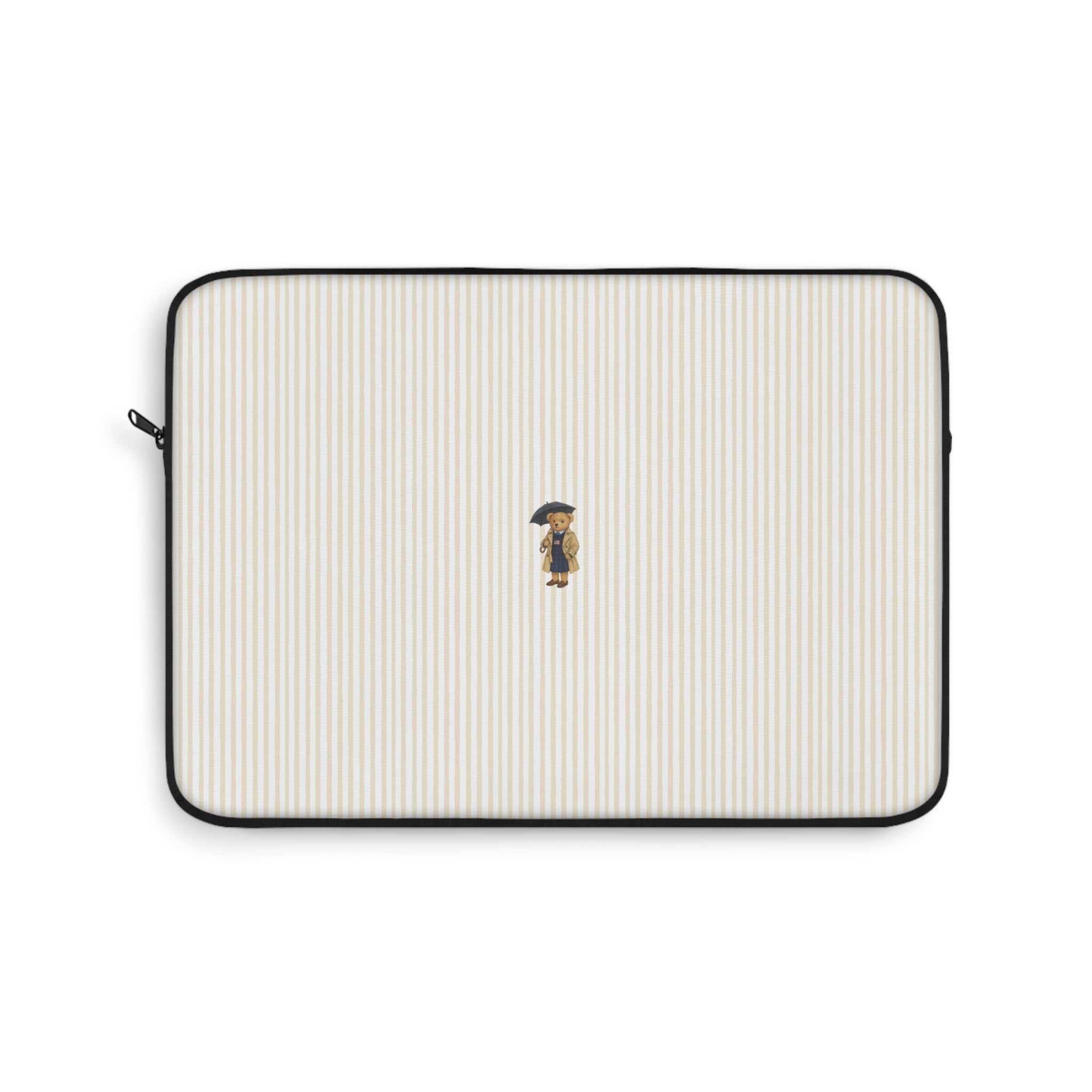 BEIGE STRIPES LONDON TEDDY BEAR KINDLE IPAD & LAPTOP SLEEVE