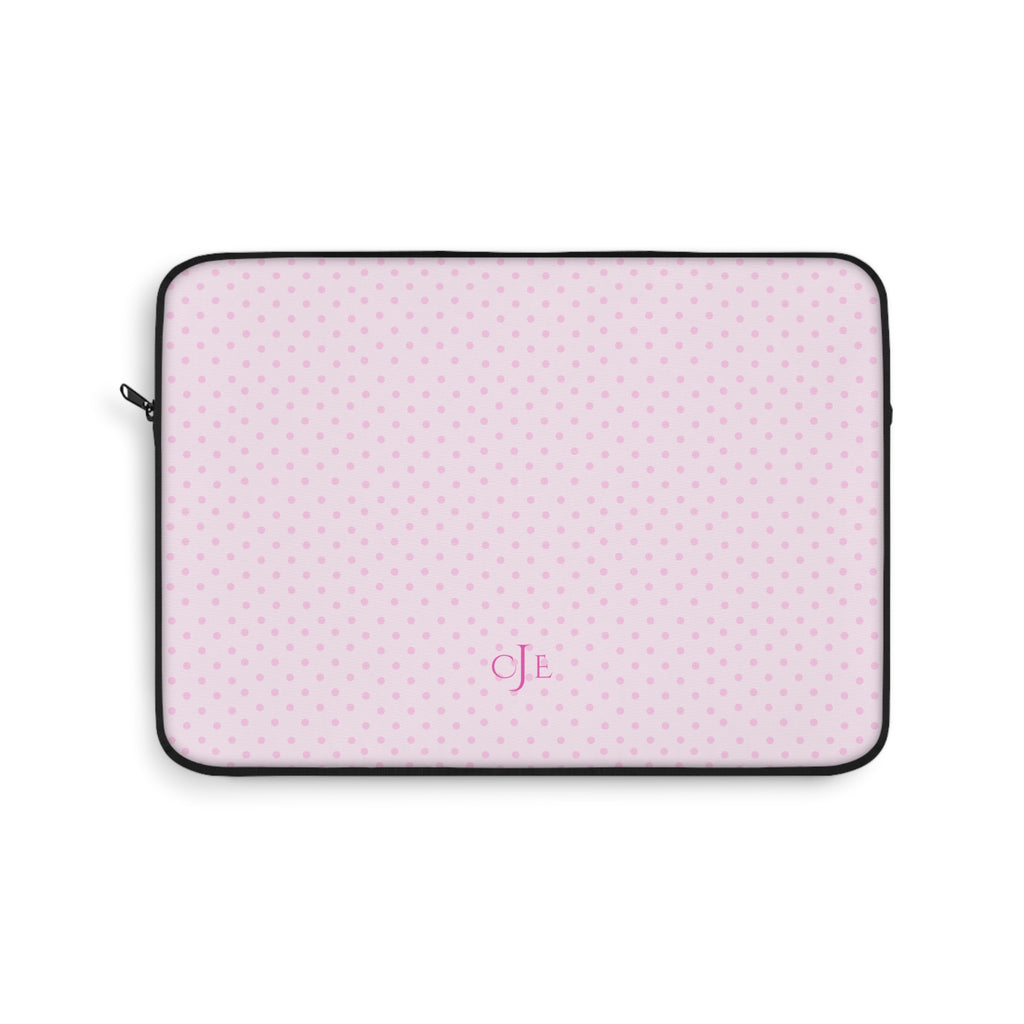 PERSONALIZED PINK POLKA DOTS CUSTOM NAME NEOPRENE KINDLE IPAD & LAPTOP SLEEVE