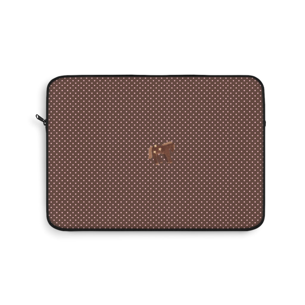 BROWN & PINK POLKA DOTS MINI PONY KINDLE IPAD & LAPTOP SLEEVE