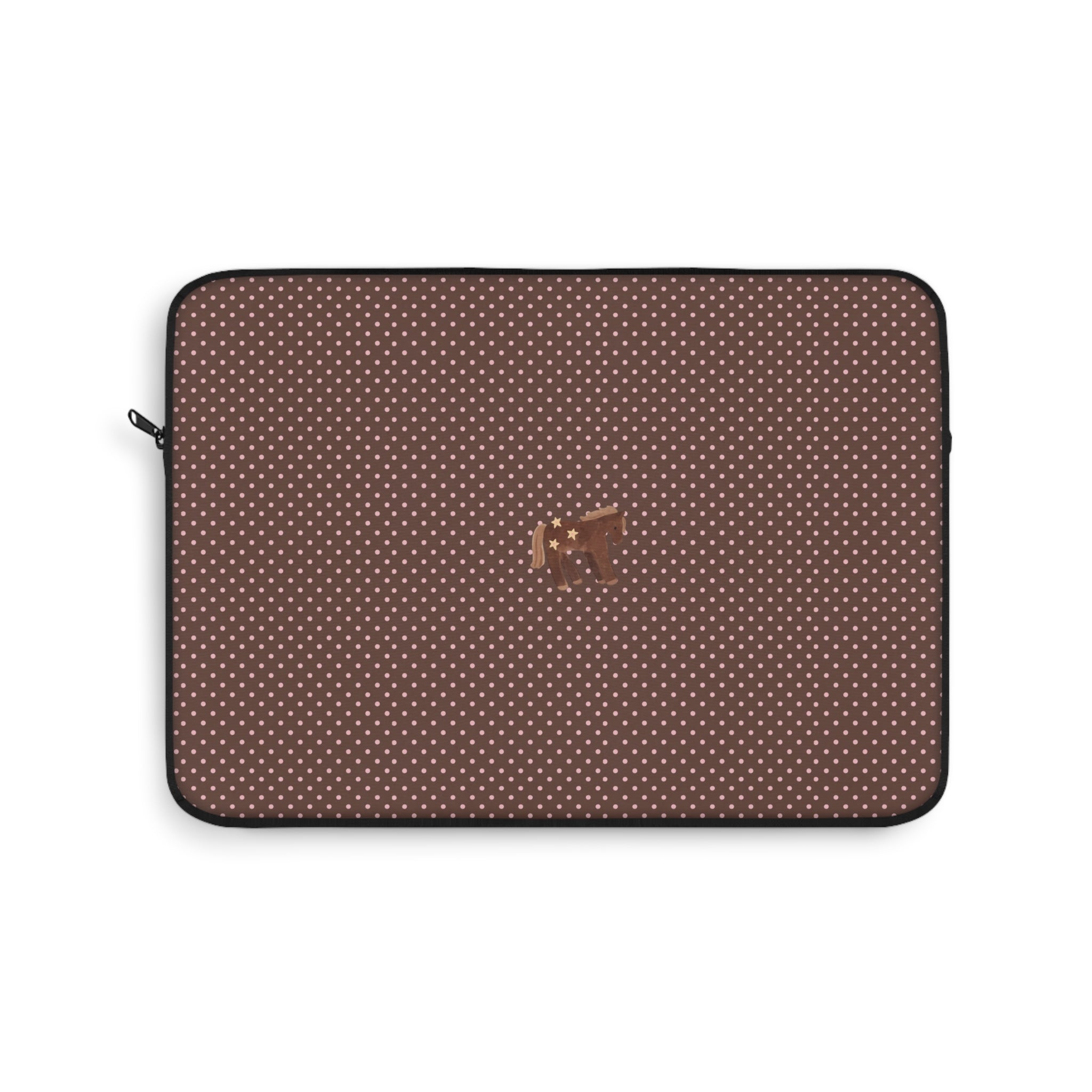 BROWN & PINK POLKA DOTS MINI PONY KINDLE IPAD & LAPTOP SLEEVE