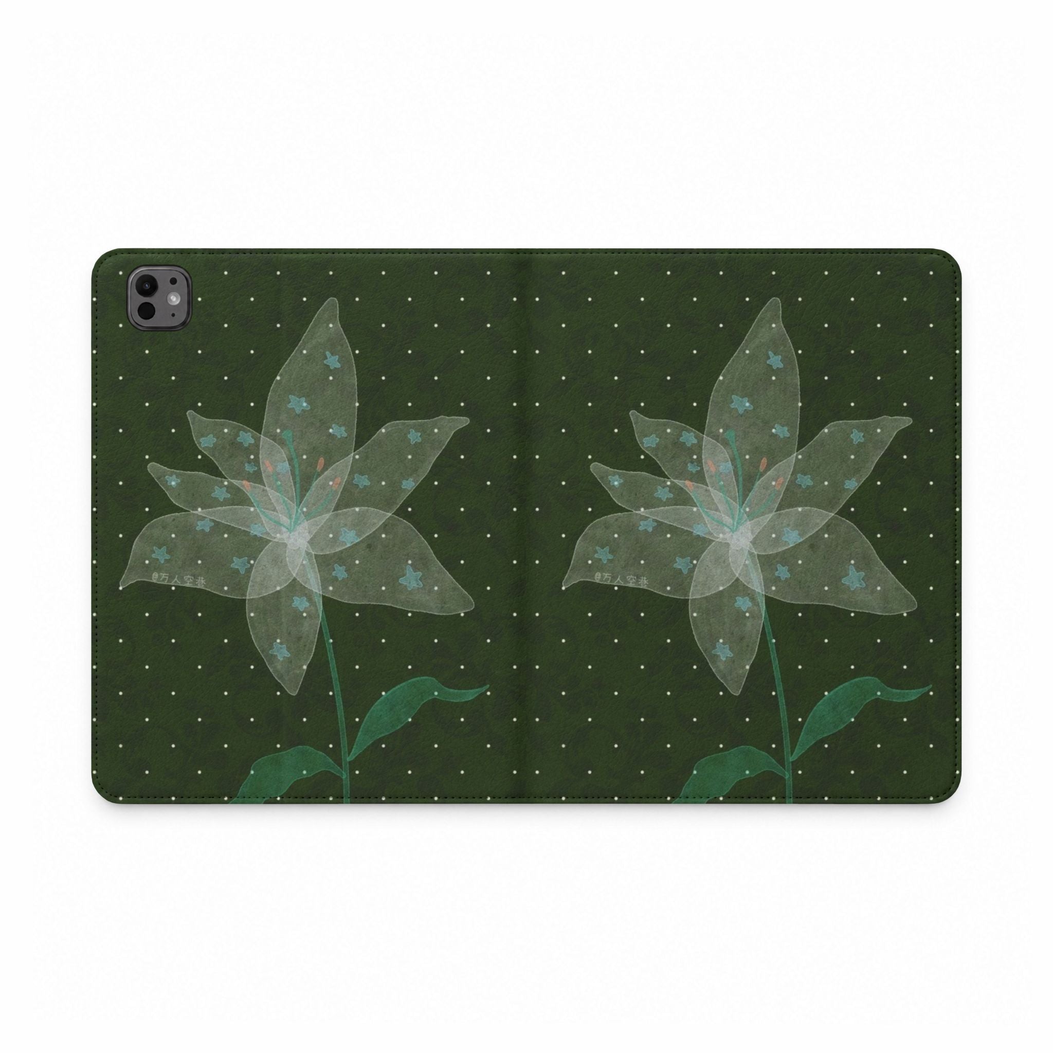 GREEN FAIRY MAGIC FLOWER IPAD TABLET FOLIO CASE