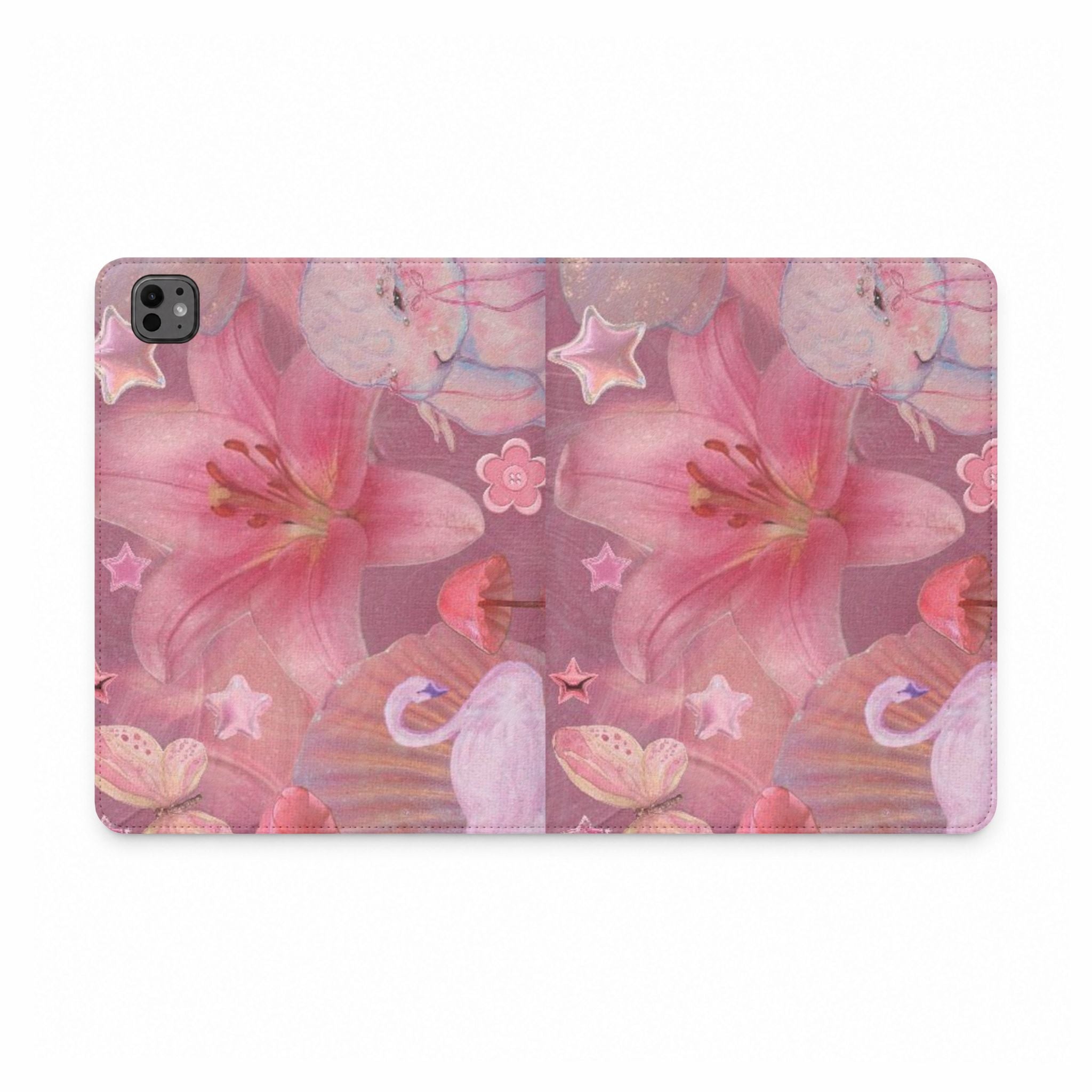 LILY WHIMSY FLOWER IPAD TABLET FOLIO CASE