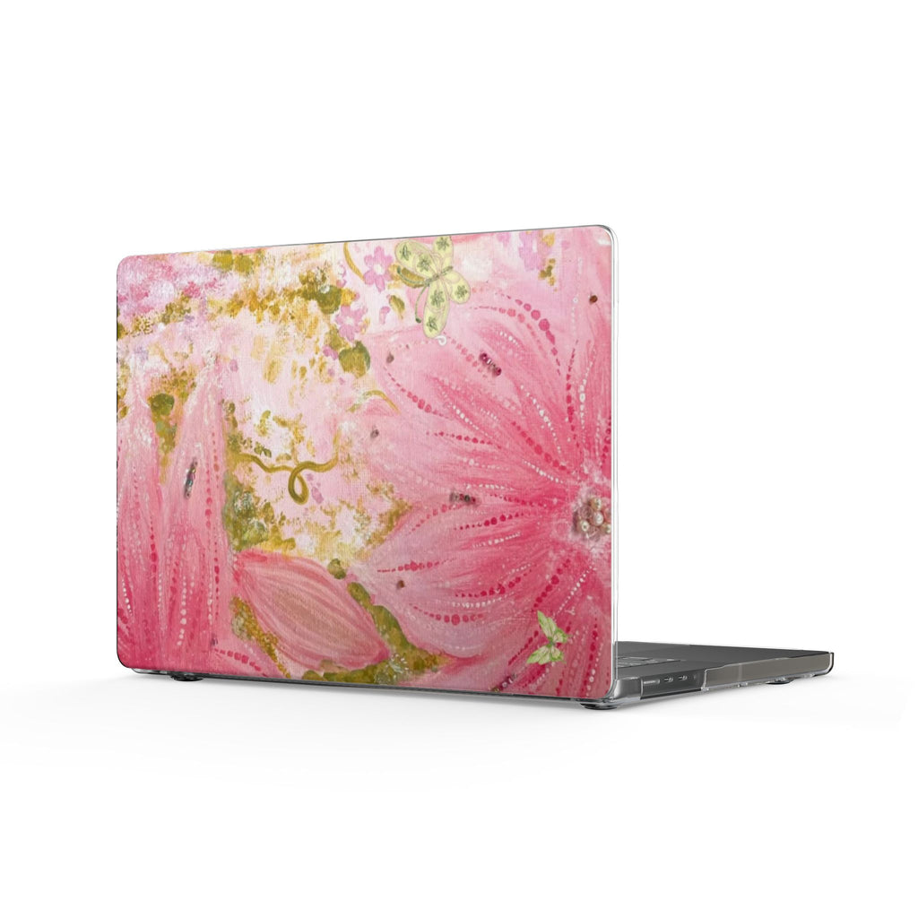PINK WHIMSY GARDEN FLORAL MACBOOK COVERS