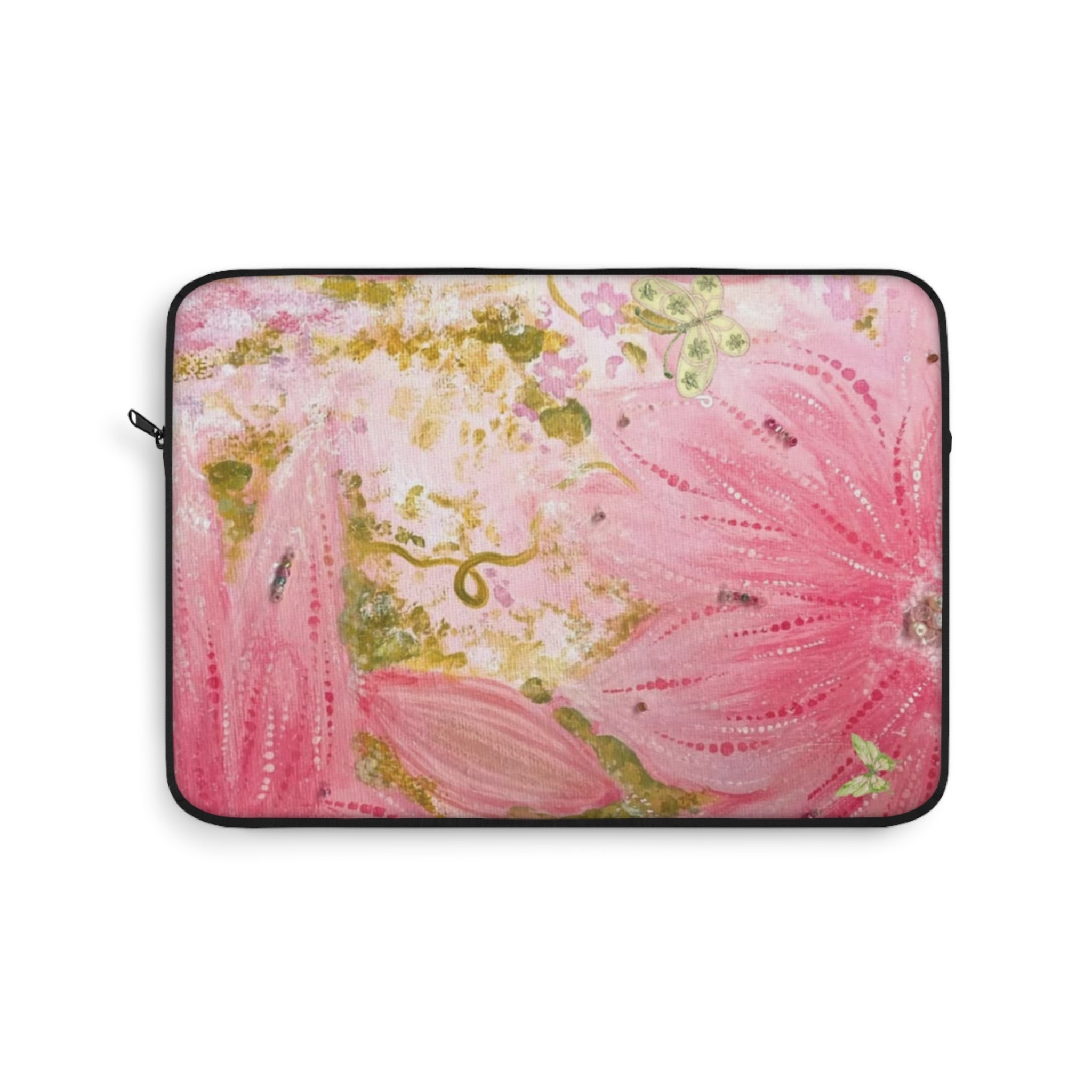 PINK WHIMSY GARDEN FLORAL KINDLE IPAD & LAPTOP SLEEVE