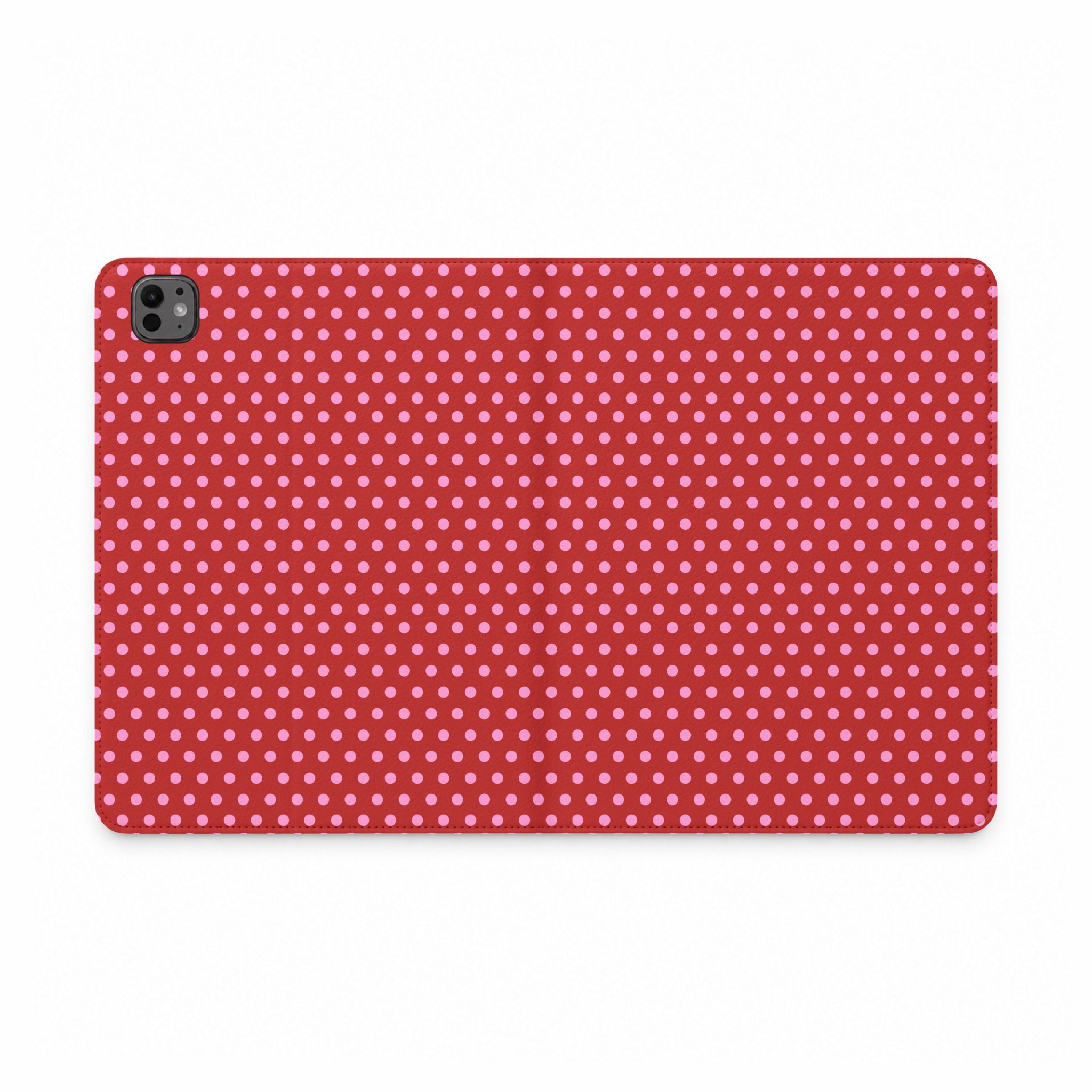 RED PINK POLKA DOTS TABLET FOLIO CASE