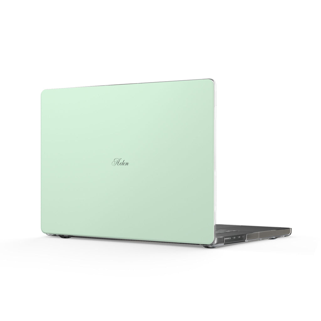 PERSONALIZED NAME CUSTOM PASTEL GREEN MACBOOK COVERS