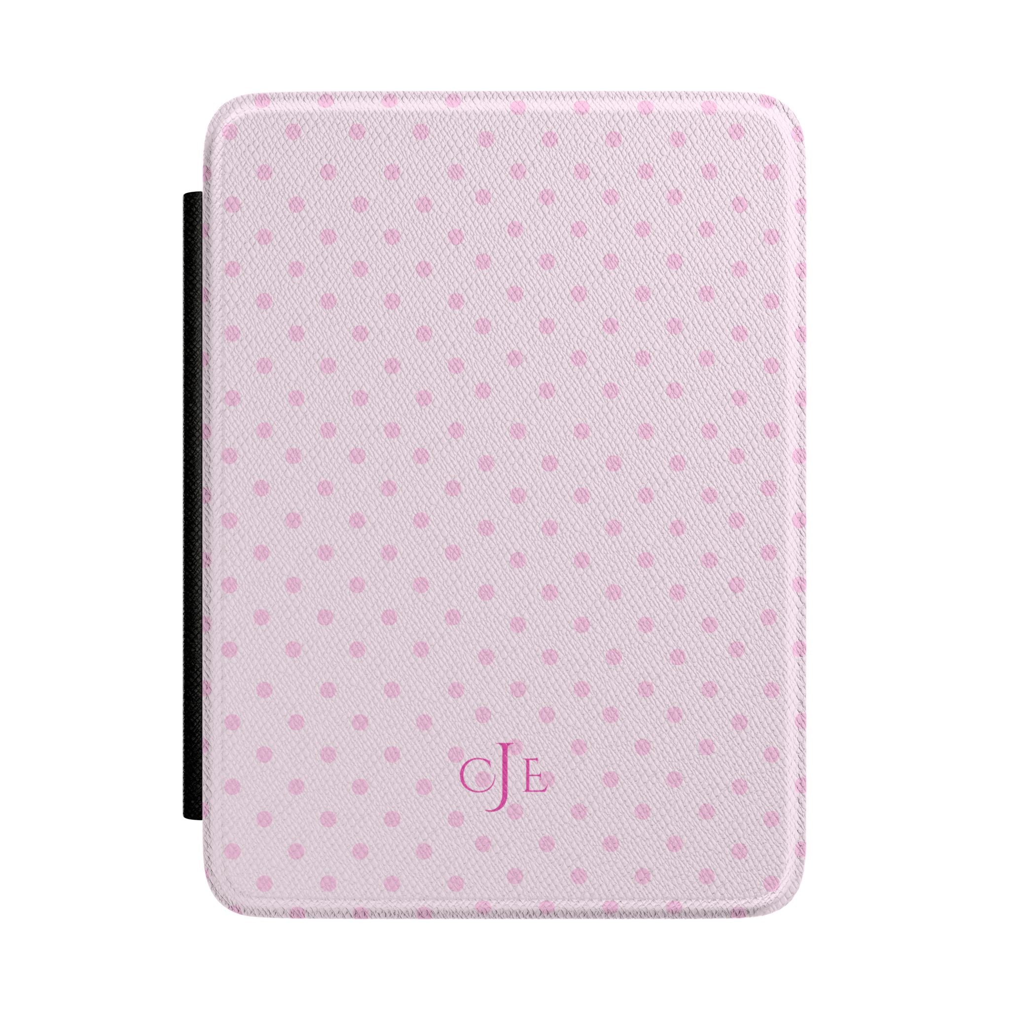 PERSONALIZED CUSTOM NAME PINK POLKA DOTS MONOGRAM INITIALS CASE HARDCOVER