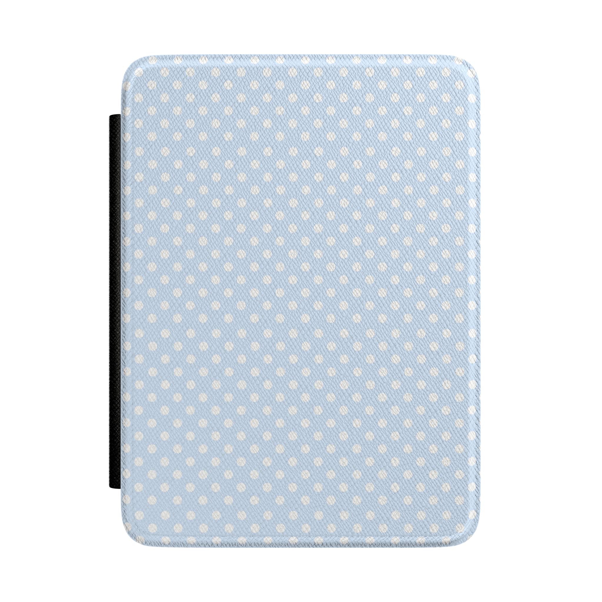 SNOW BLUE POLKA DOTS KINDLE CASE HARDCOVER