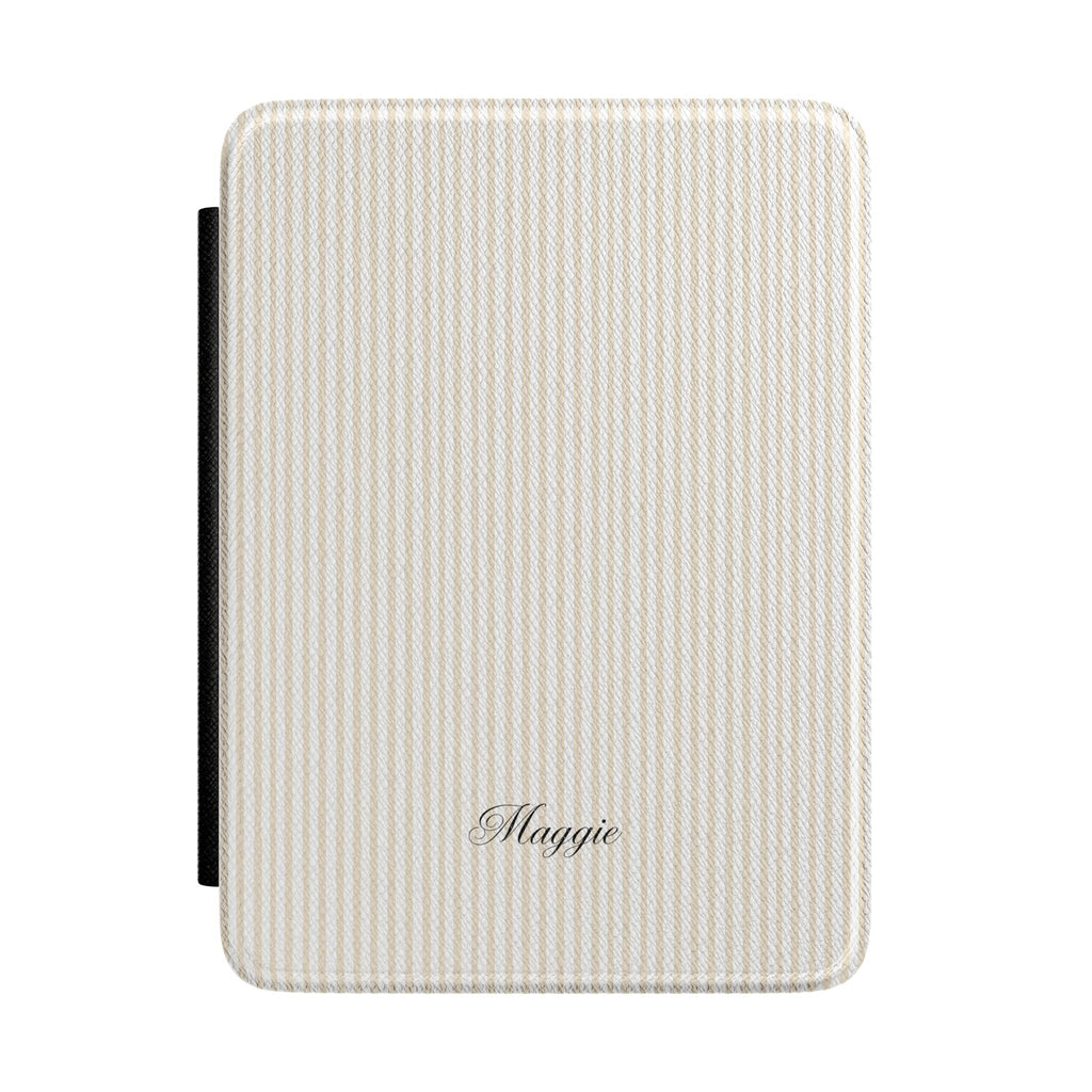 PERSONALIZED CUSTOM NAME BEIGE STRIPES CASE HARDCOVER